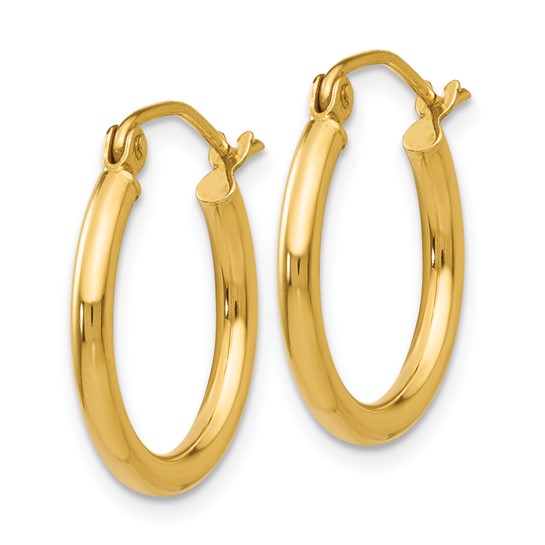 Estate Collection: 18K Yellow Gold 2x18MM Hollow Round Hoop Earrings