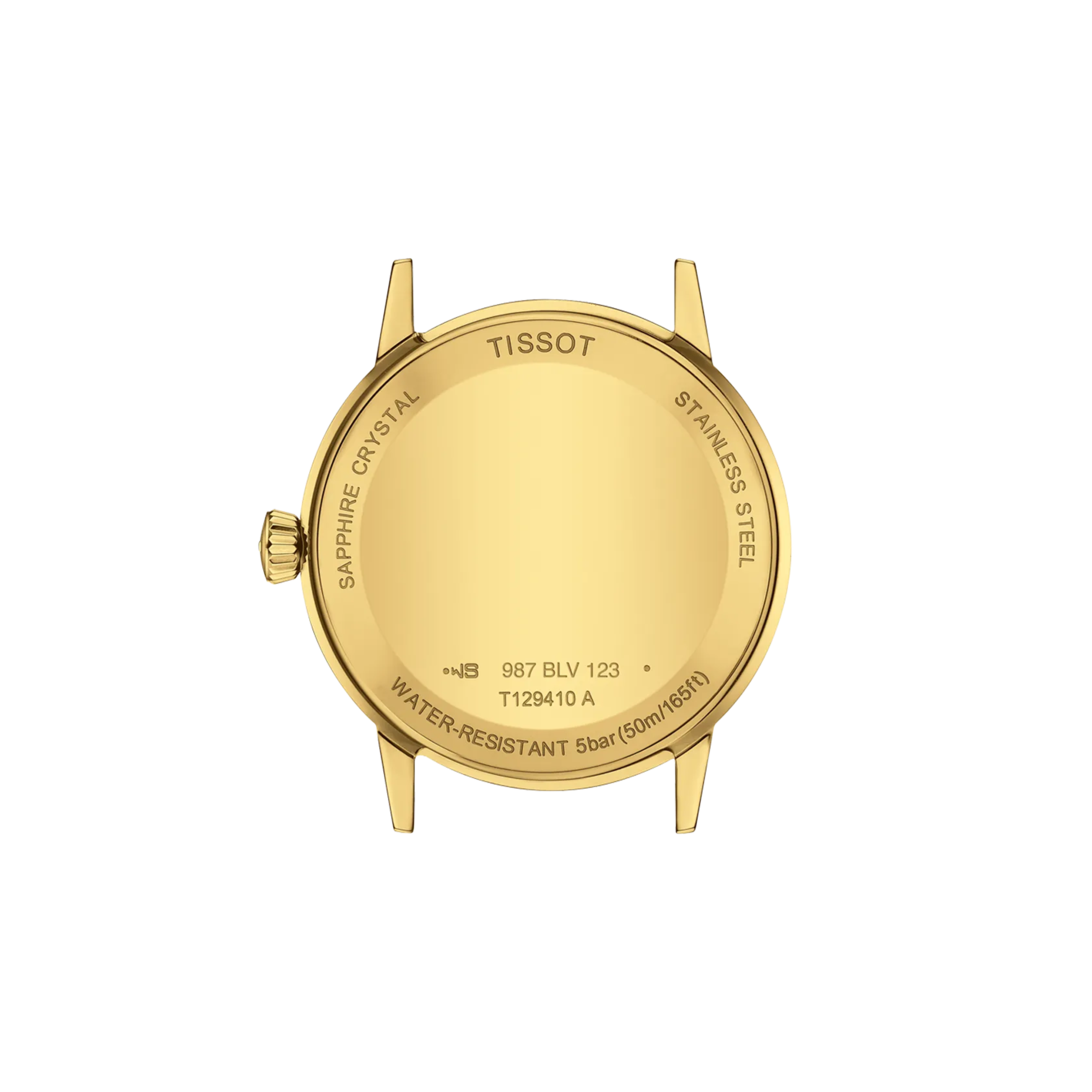 Tissot Classic Dream 42mm Men's Gold-Plated Quartz Ivory Dial Watch with Leather Strap Back