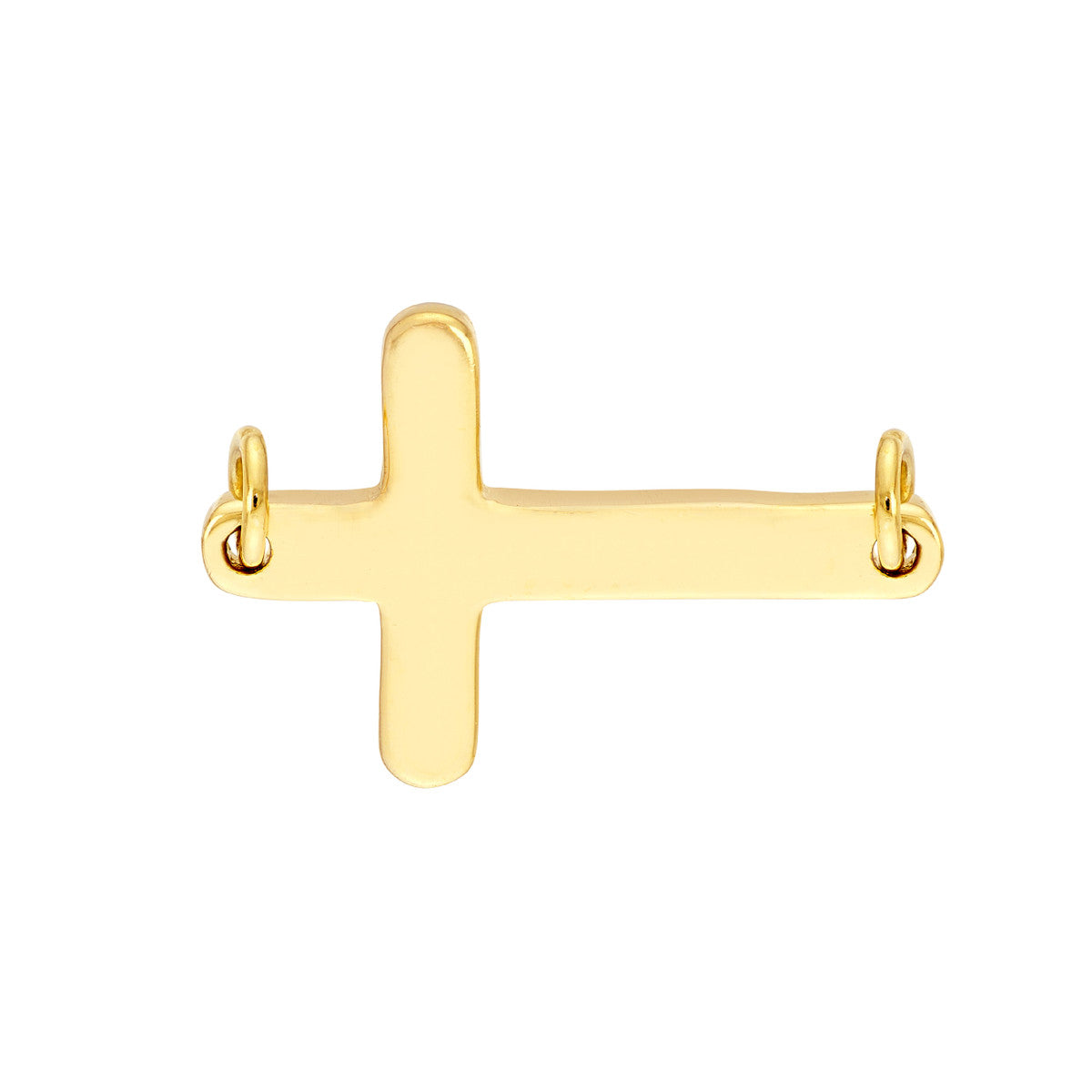 14K Yellow Gold Cross Forever Bracelet Charm