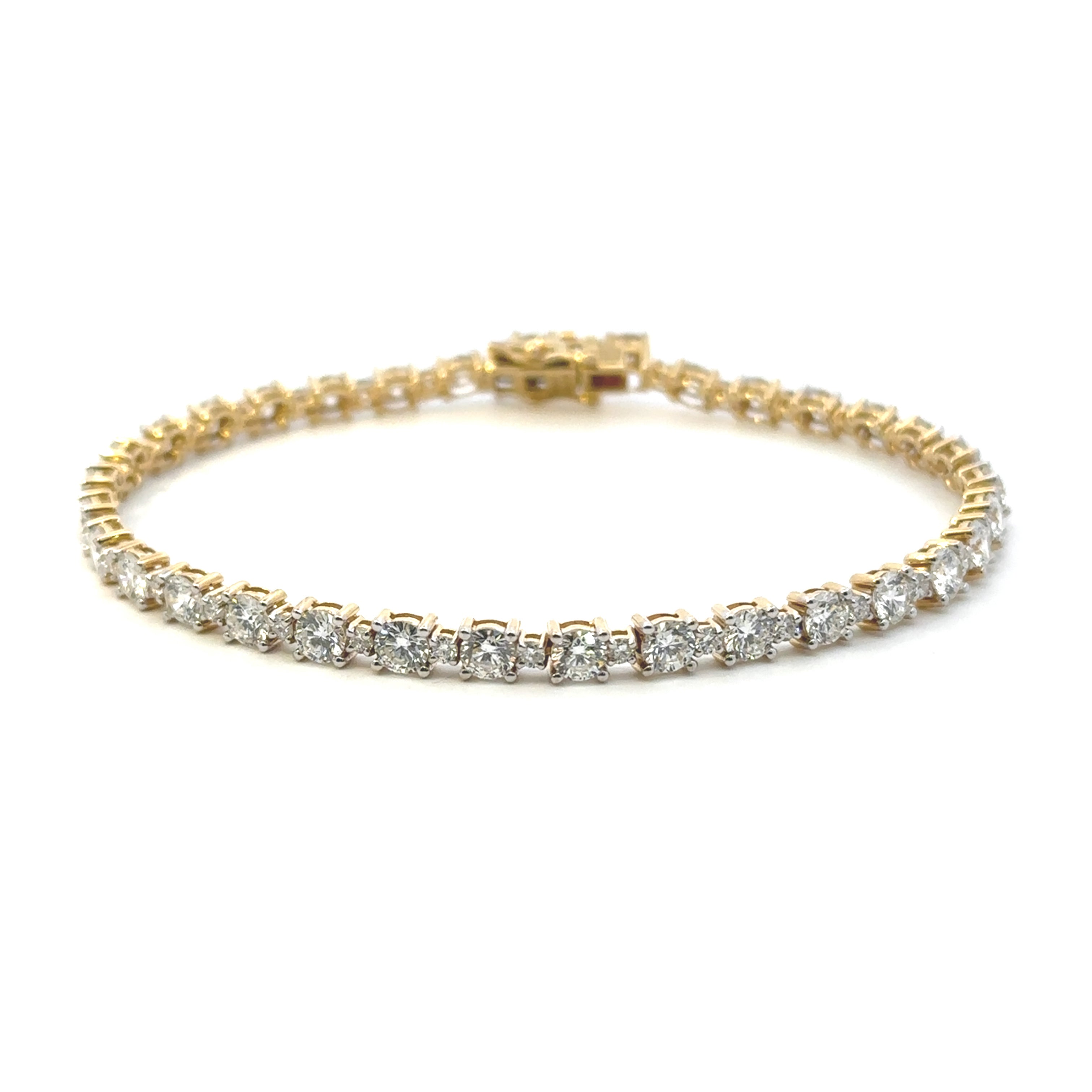 14K Yellow Gold 9CTW. Lab-Grown Diamond Tennis Bracelet
