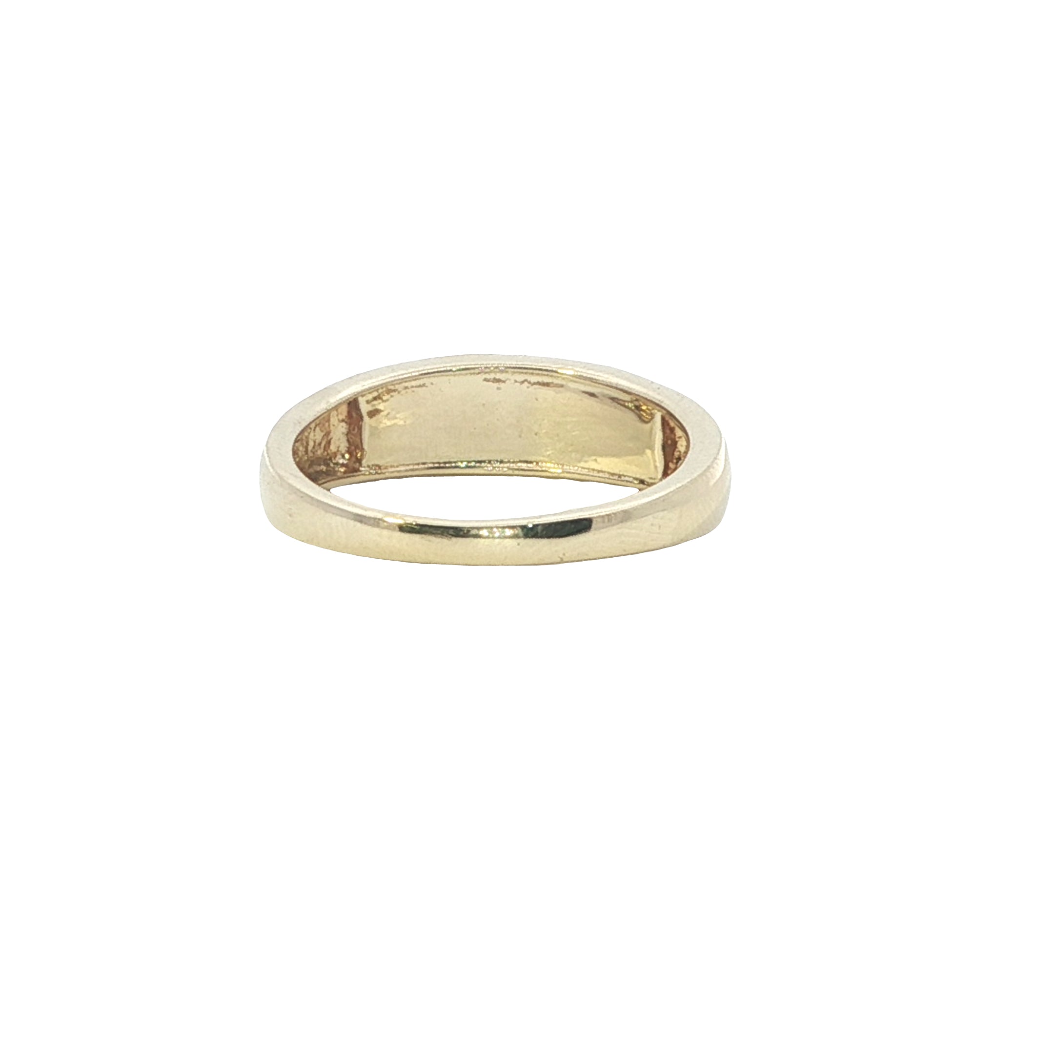 Gold ring on a white background