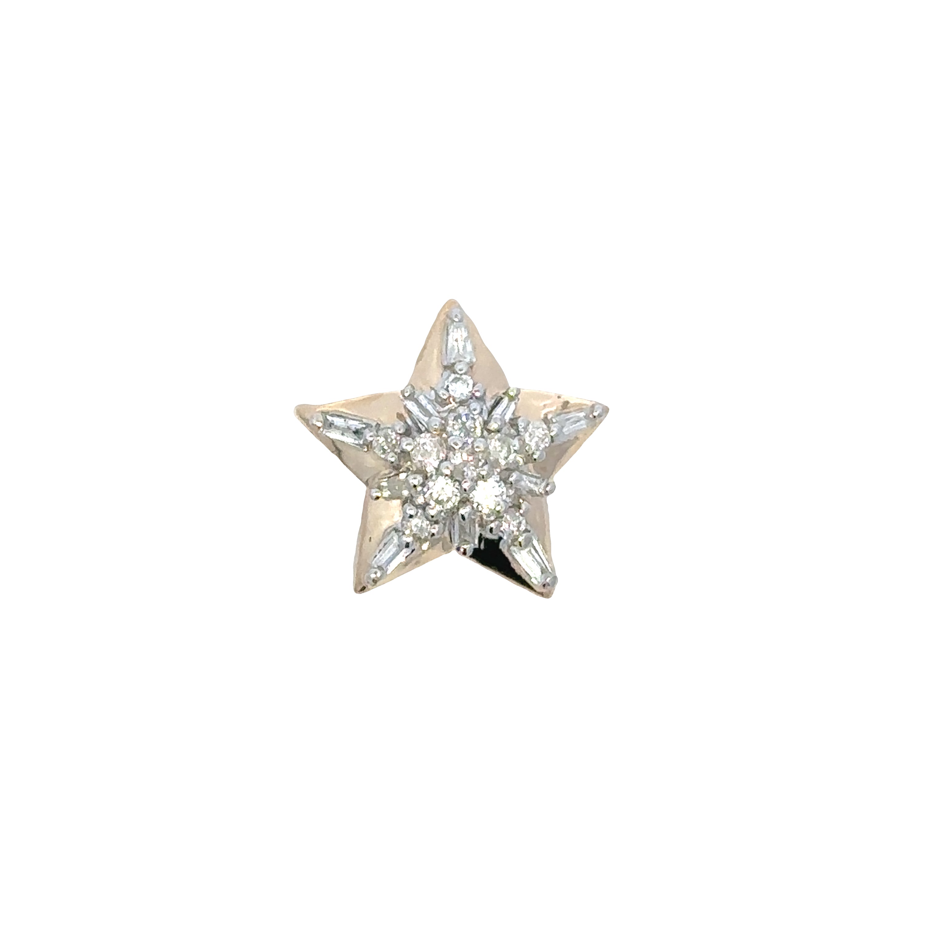Estate Collection: 10K Yellow Gold Diamond Accented Star Slide Pendant without Chain