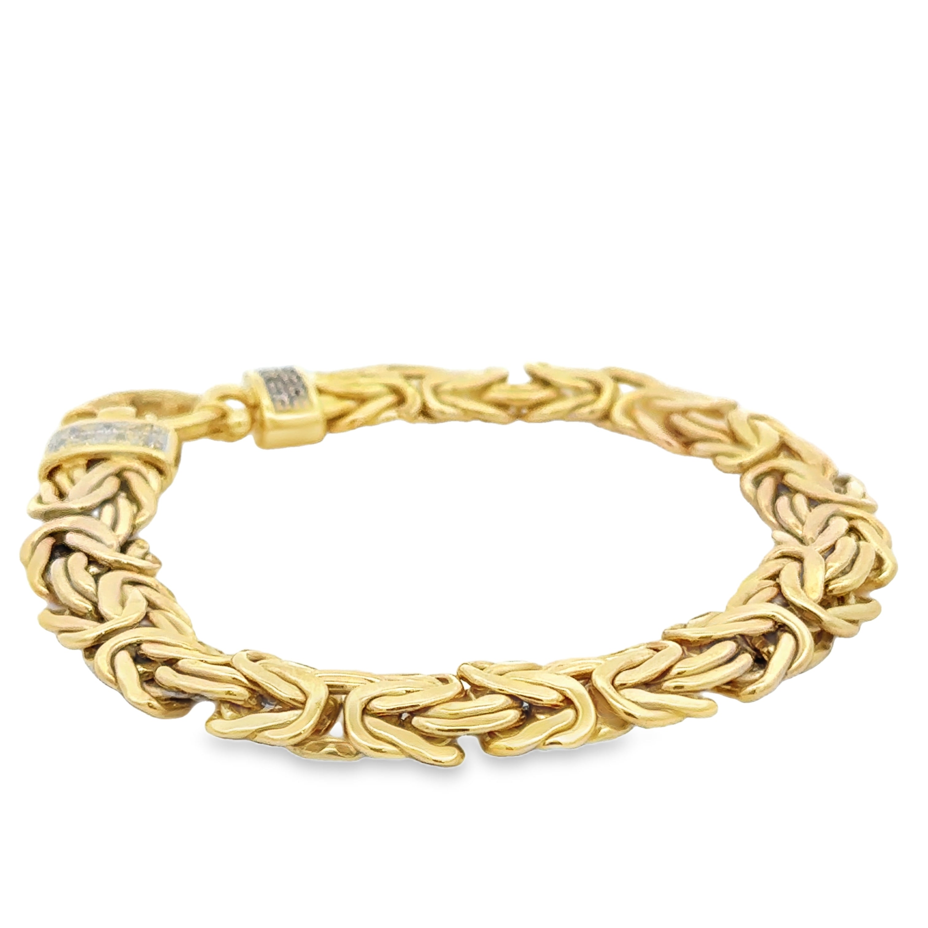 Gold bracelet on a white background