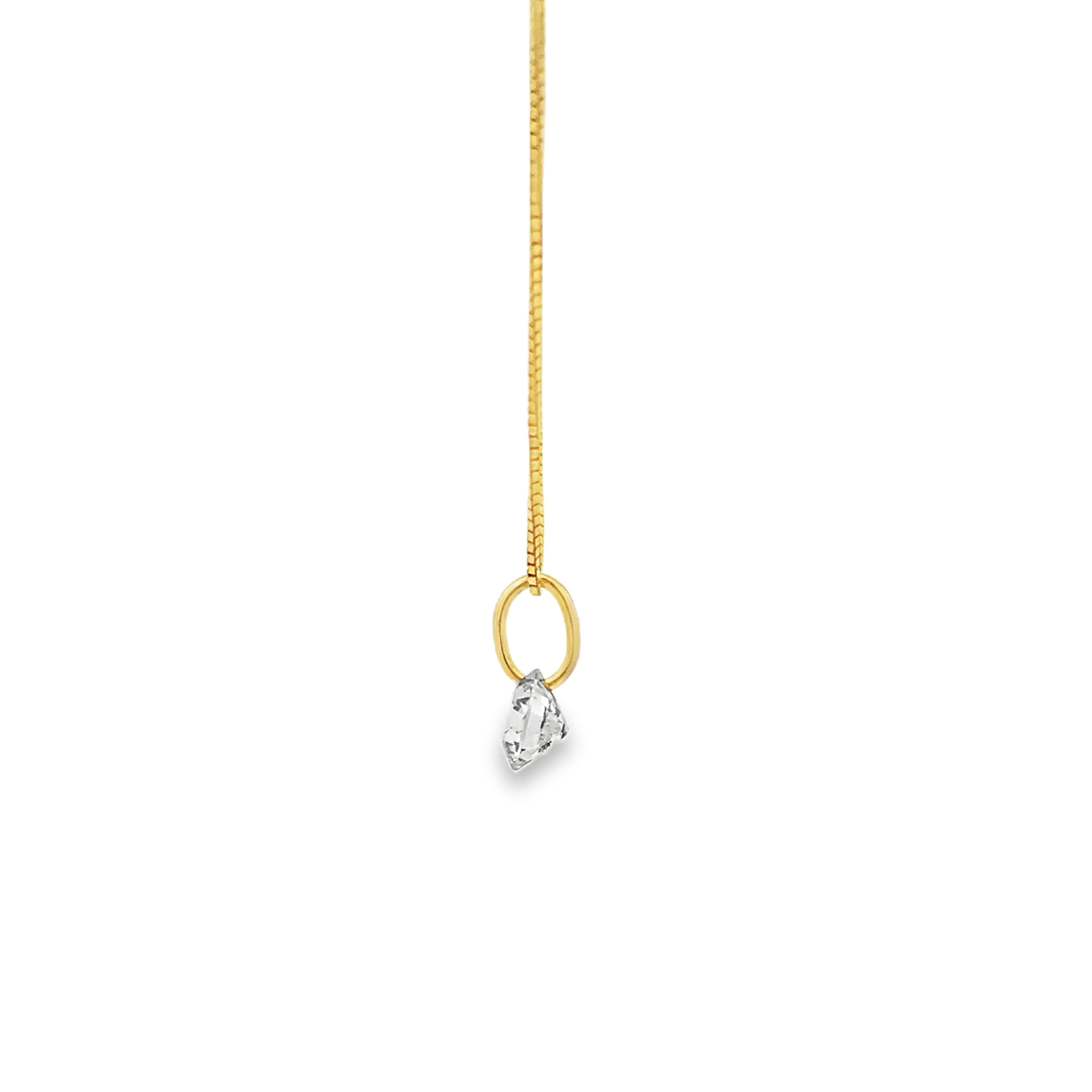 14K Yellow Gold 0.82CT. Pierced Lab-Grown Diamond Charm Necklace