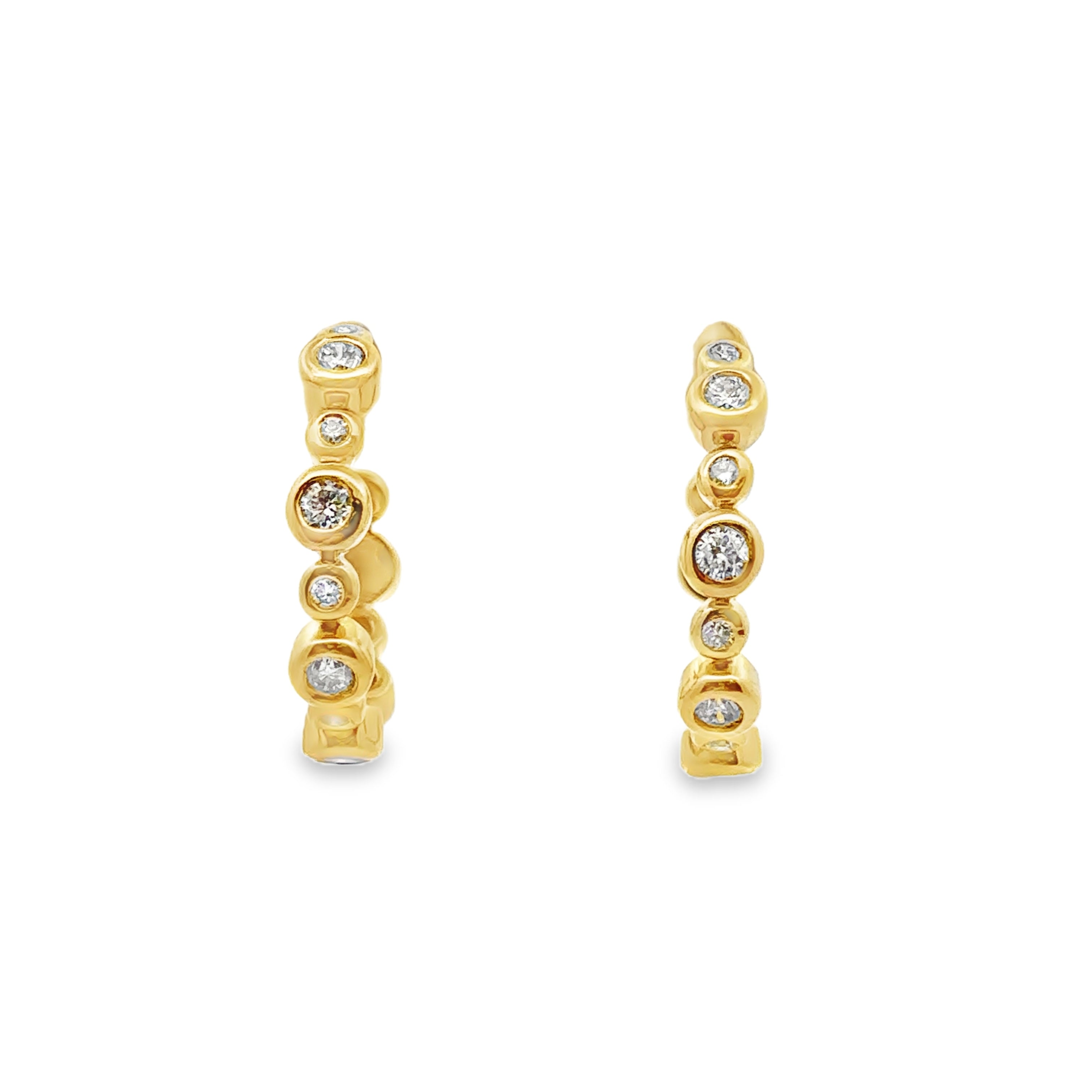 Gold-Plated Sterling Silver 0.5CT. Lab-Grown Diamond J-Hoop Stud Earrings