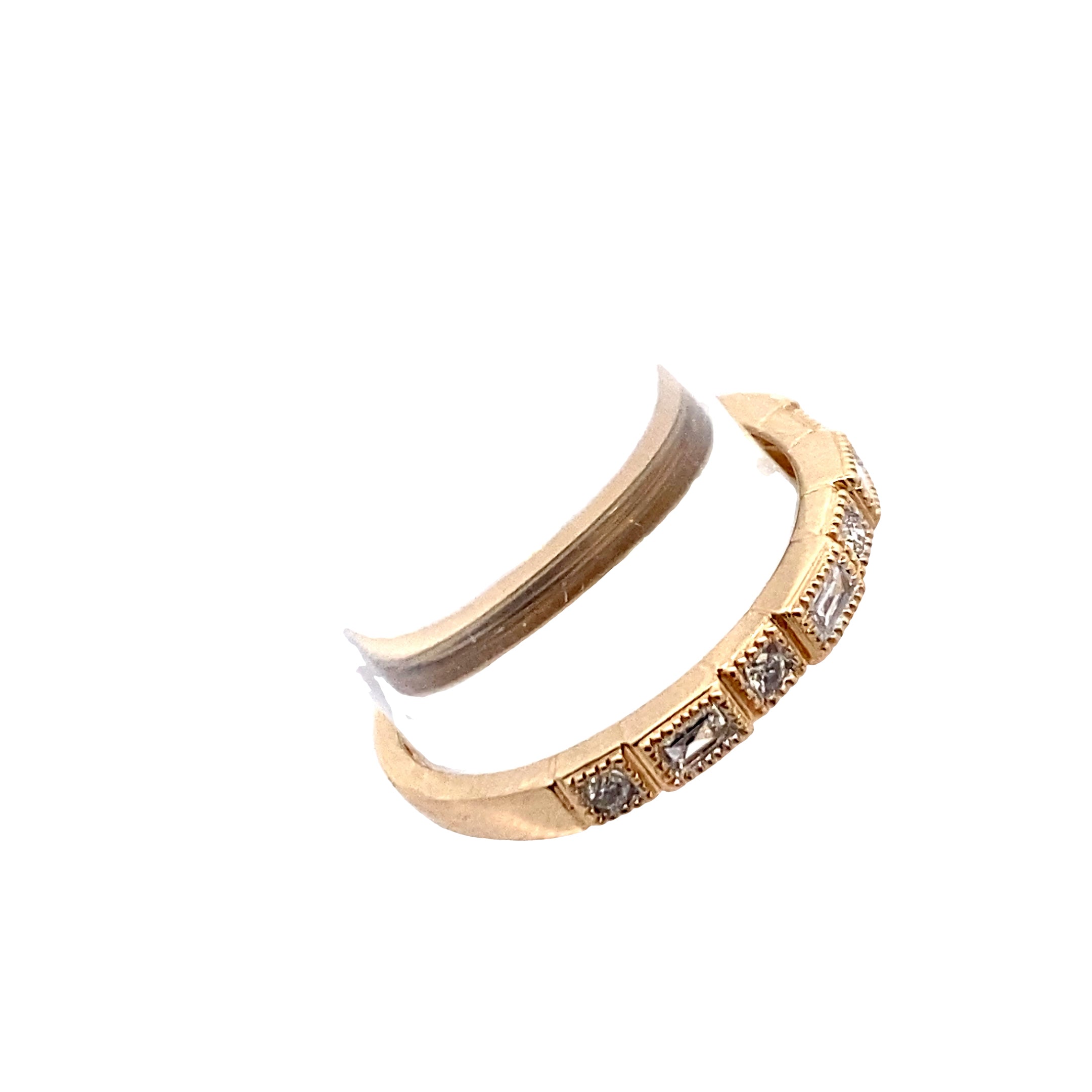 10K YELLOW GOLD BAGUETTE DIAMOND RING .21 CTW