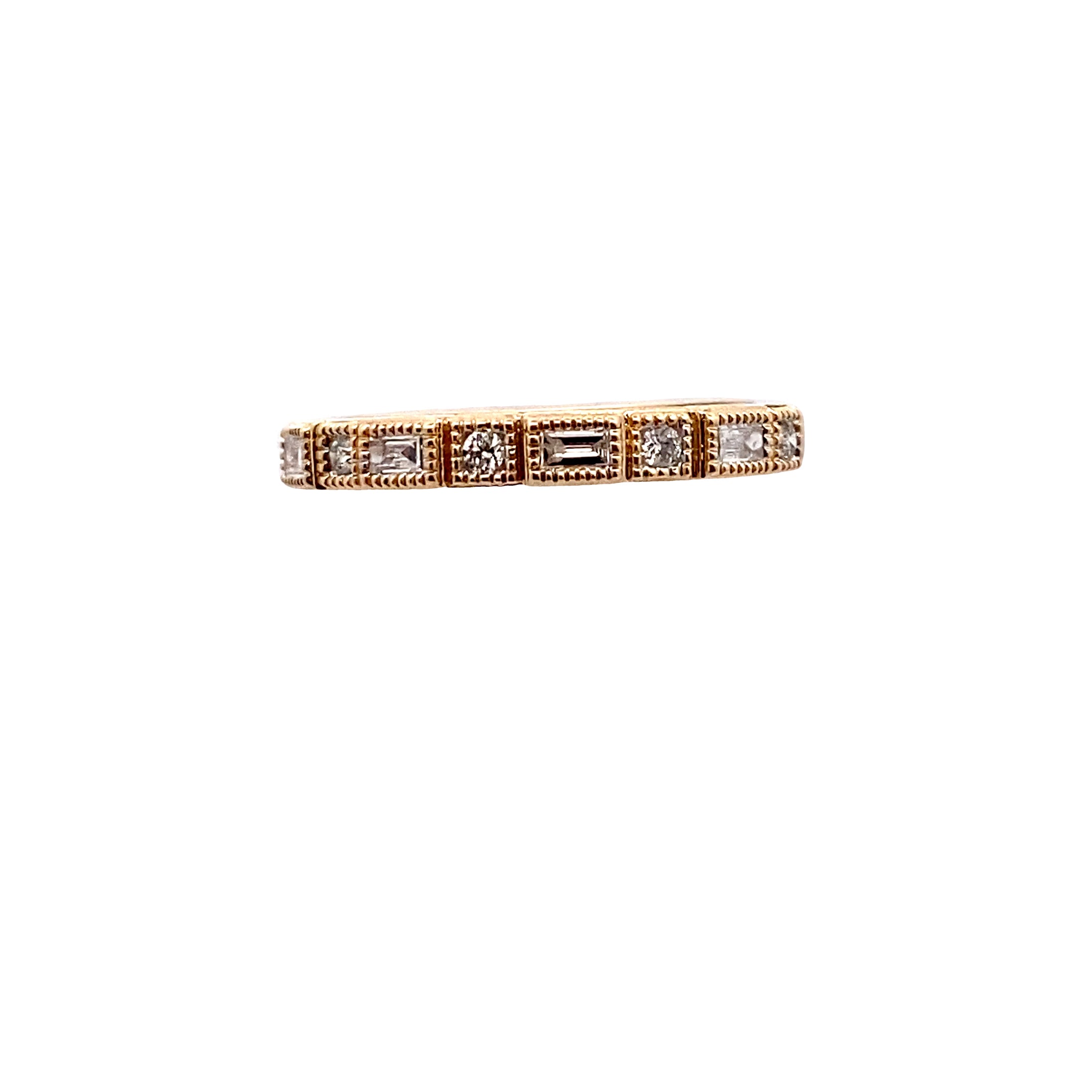 10K YELLOW GOLD BAGUETTE DIAMOND RING .21 CTW