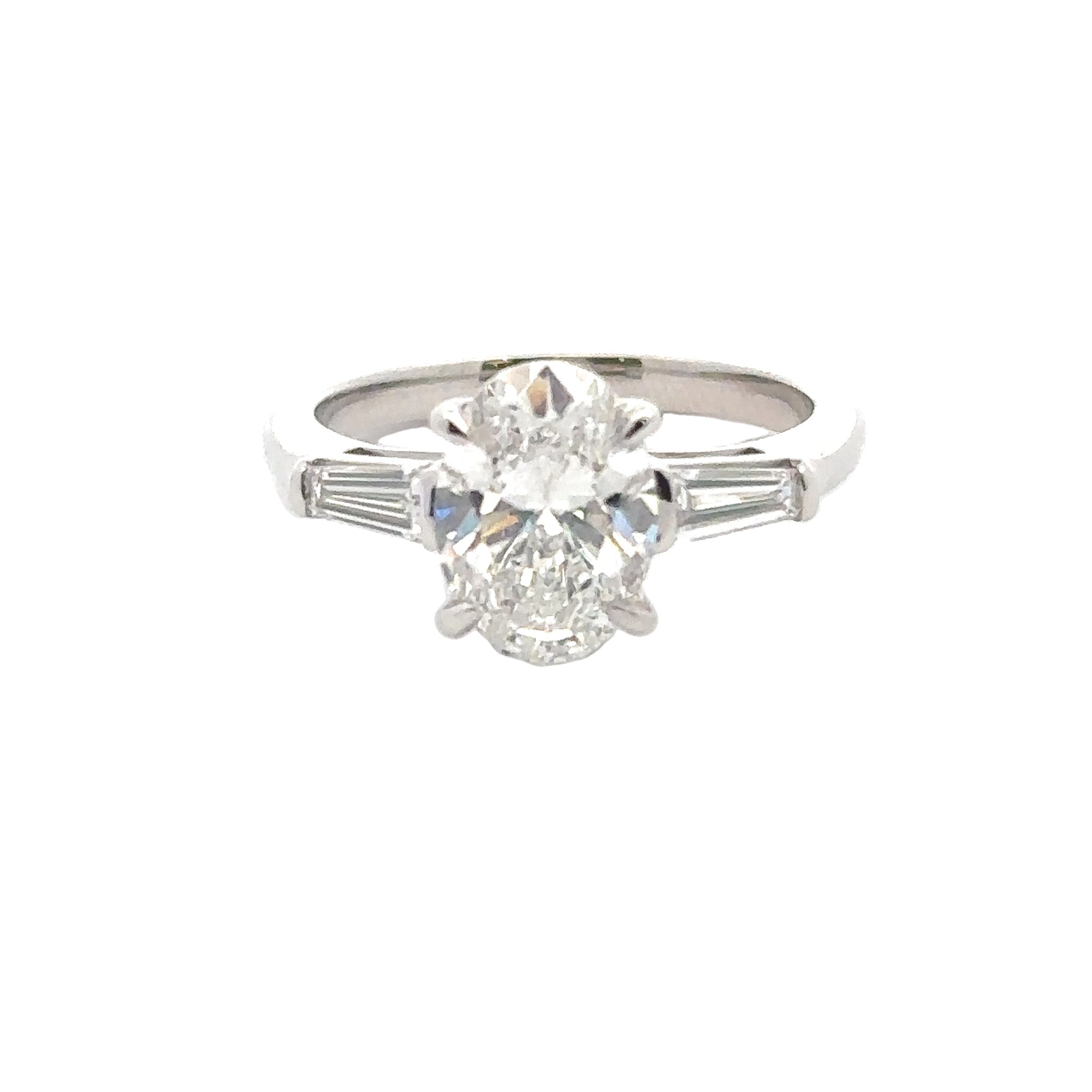 14K White Gold 2-1/10CT. Oval Lab-Grown Diamond Engagement Ring