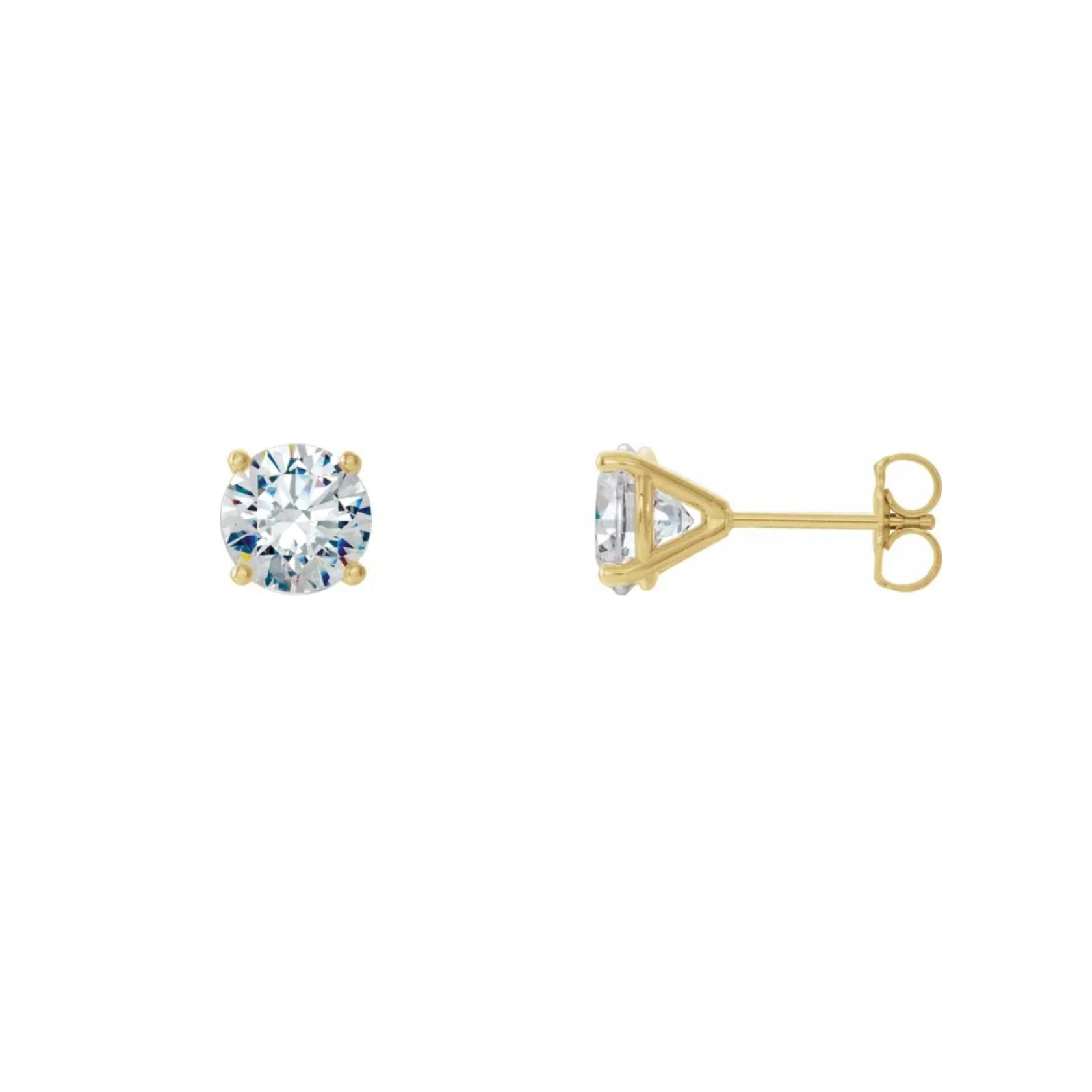 14K Yellow Gold 1/4CT. Lab-Grown Martini Set Diamond Studs
