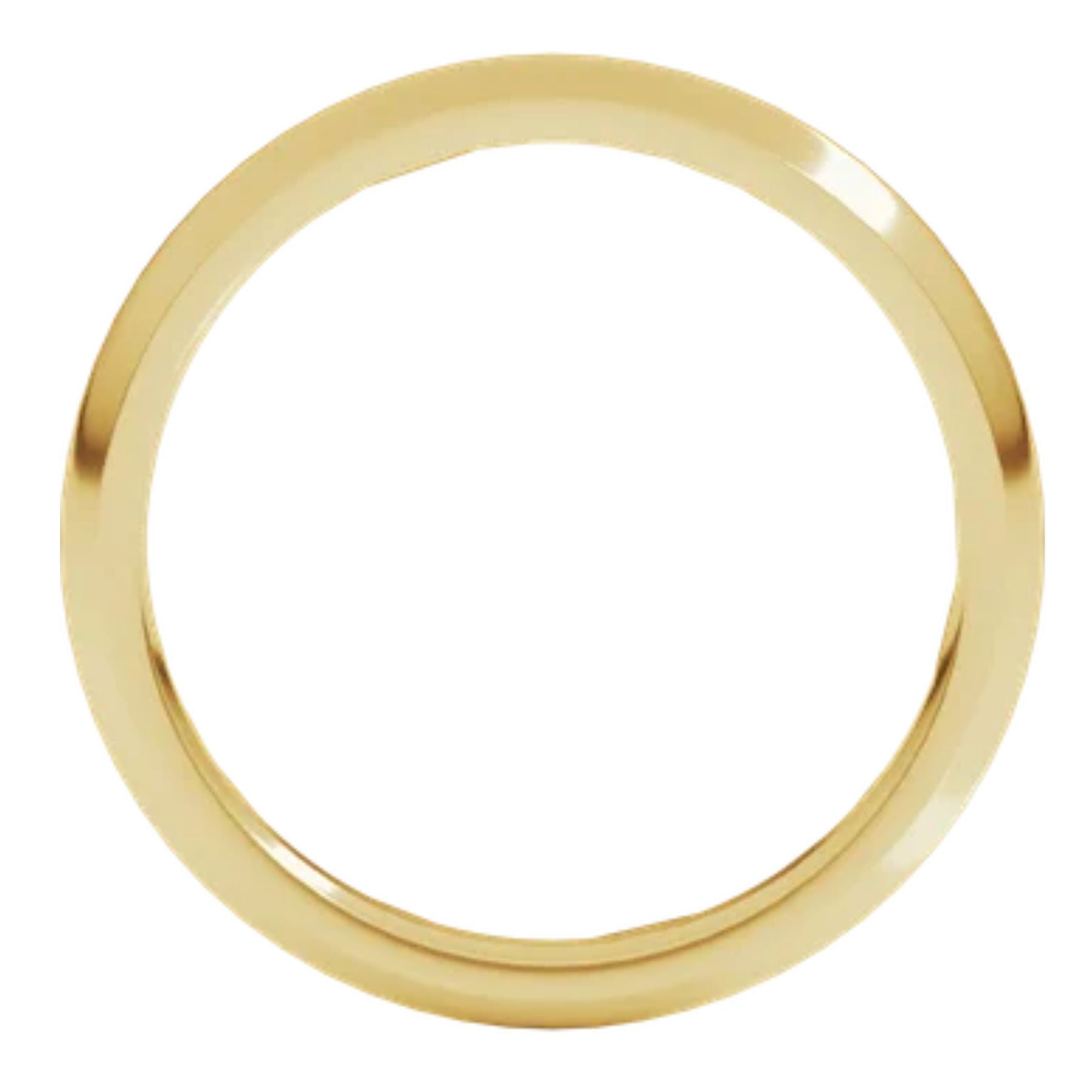 A polished yellow gold band ring with a smooth, rounded profile, shown against a plain white background.