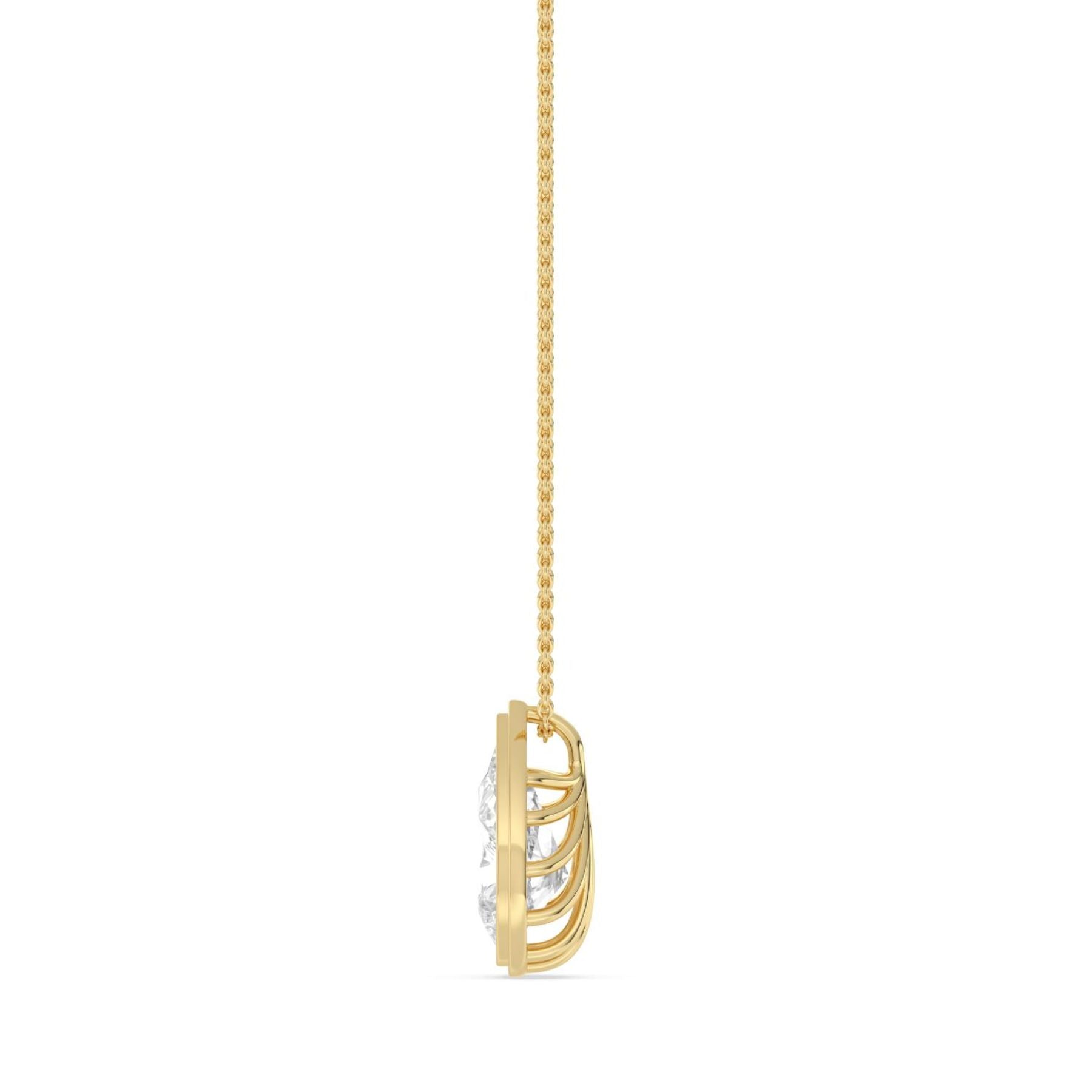 Pear Bezel necklace on a white background 
