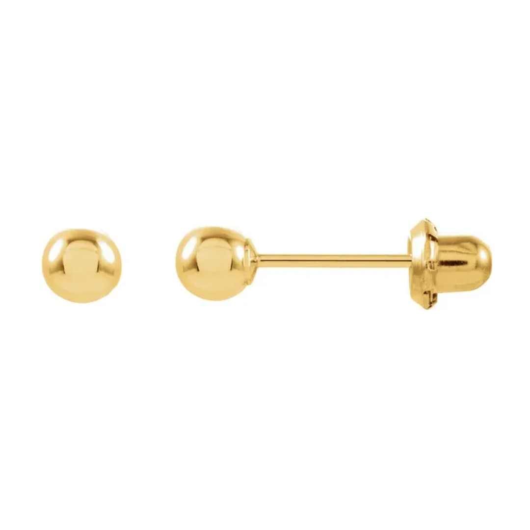 14K Yellow Gold Ball Stud Earrings