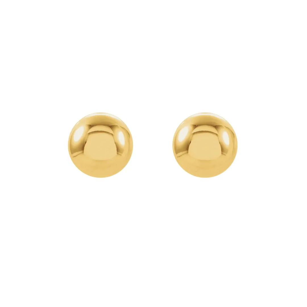 14K Yellow Gold Ball Stud Earrings