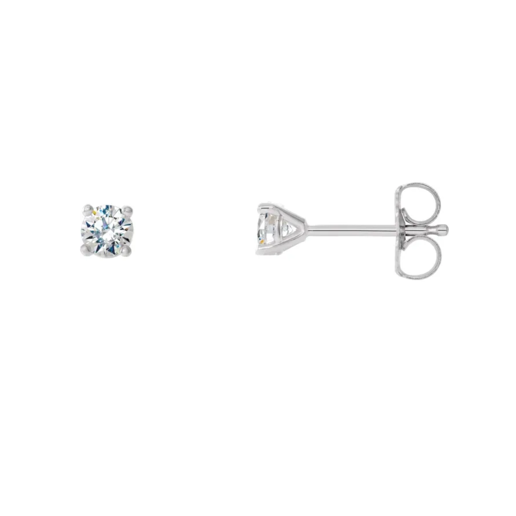 14K White Gold 1/4CT. Lab-Grown Martini Set Diamond Studs