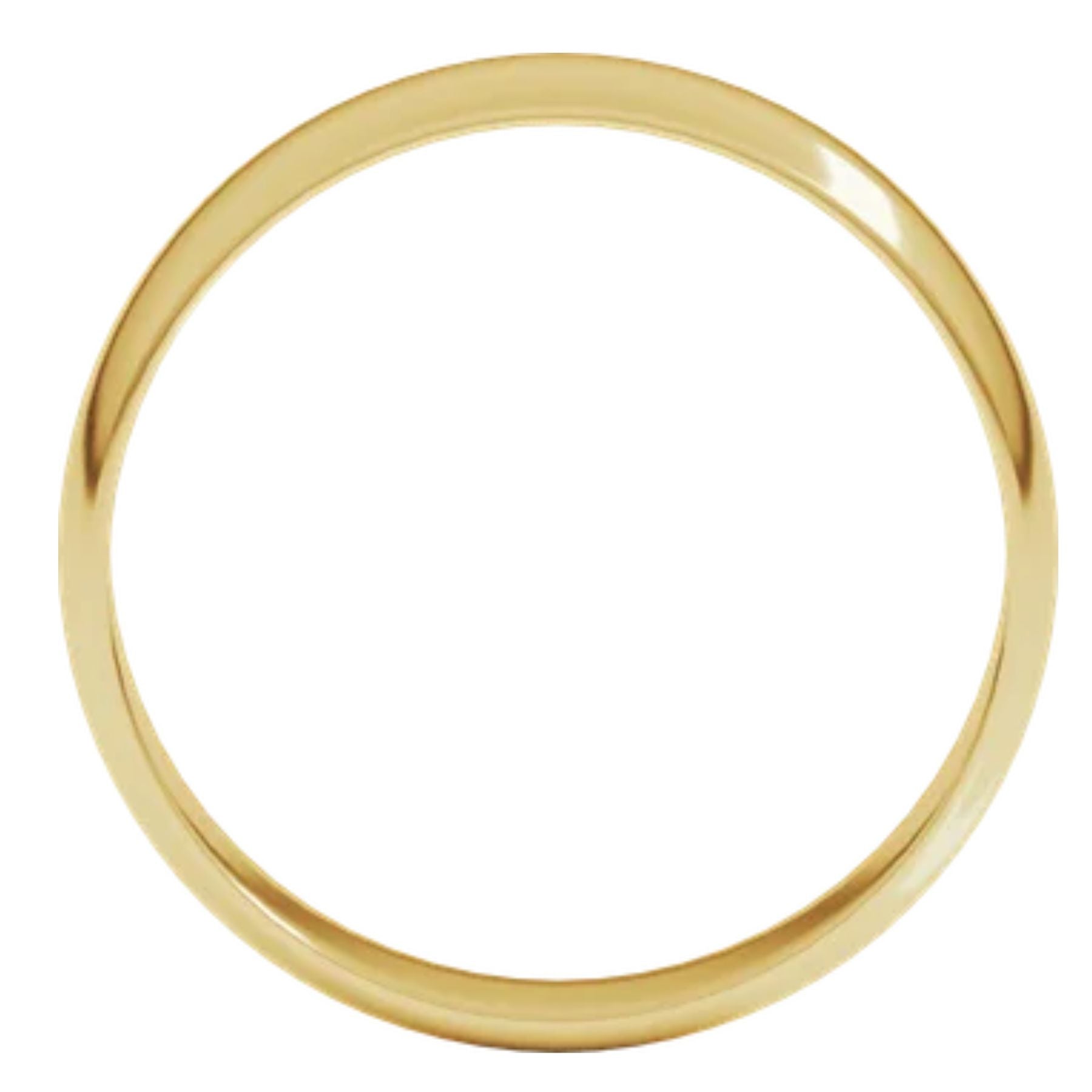 A simple polished yellow gold band ring shown against a plain white background.