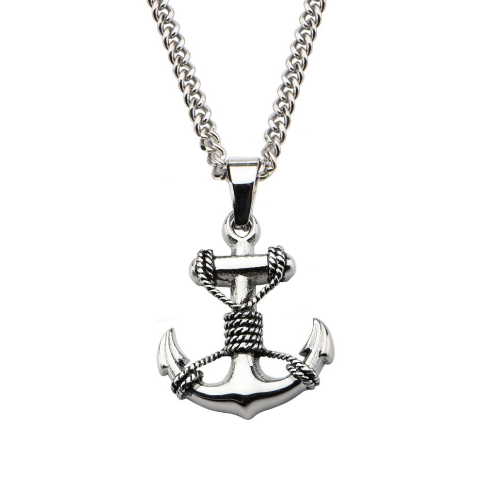 INOX Stainless Steel Anchor Pendant with Chain