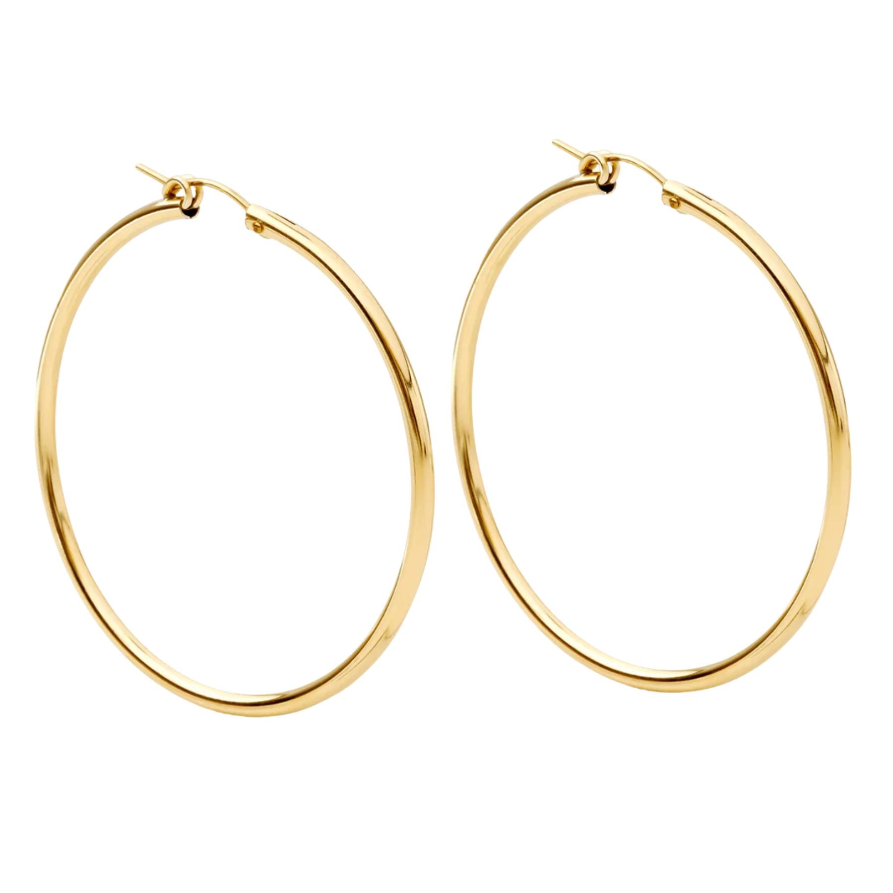 10K Yellow Gold Large Hollow Hoop Earrings
