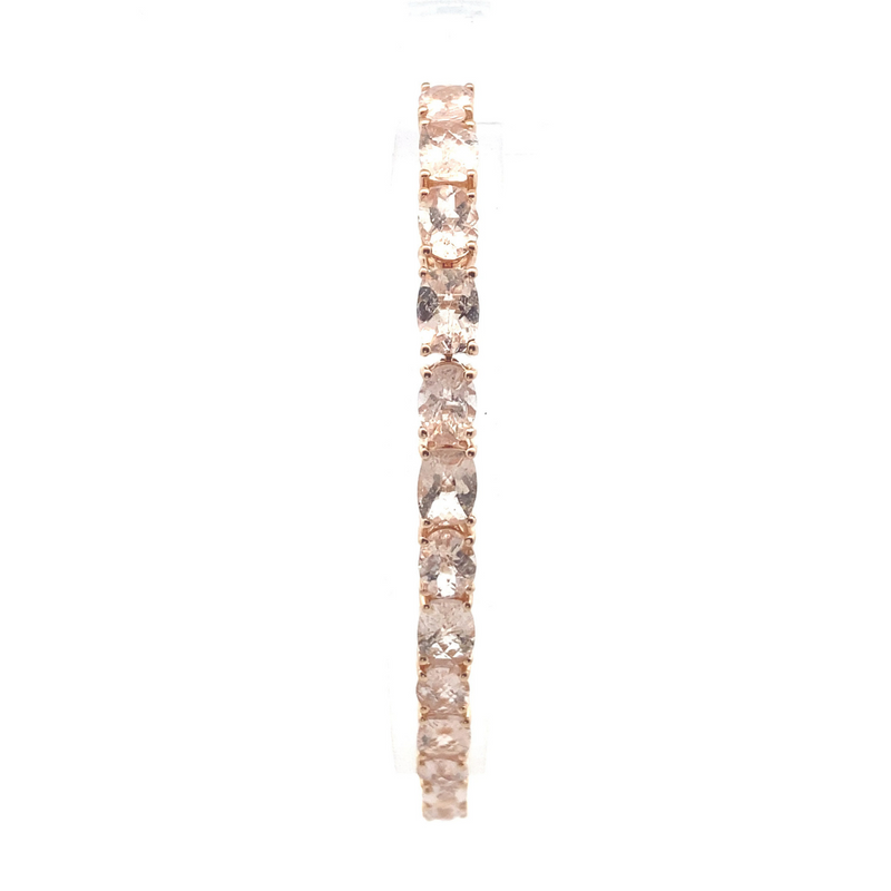 Rose Gold-Plated Sterling Silver 11CT. Morganite Bracelet