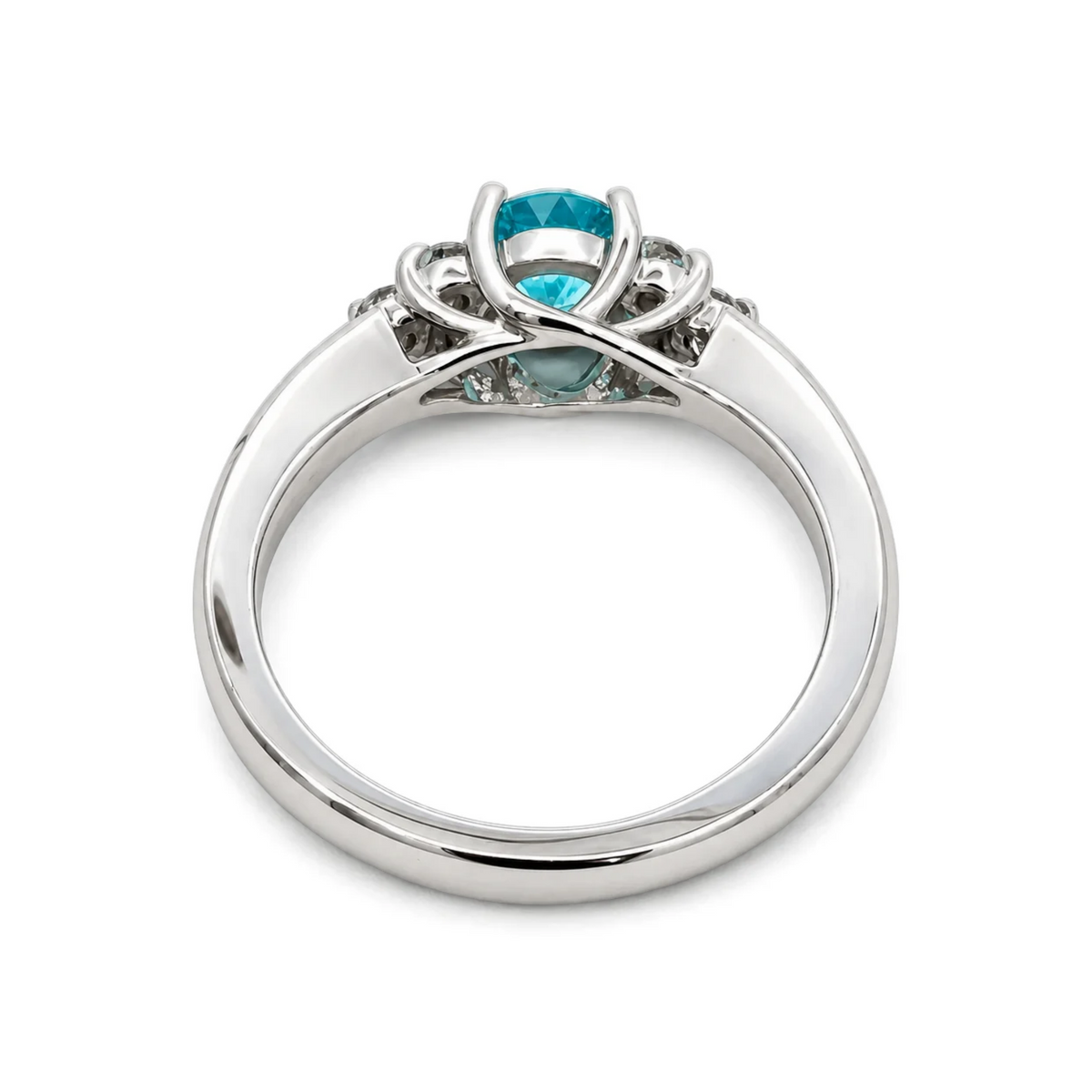 18K White Gold 0.64CT. GIA Certified Paraiba Tourmaline and 0.18CTW. Diamond Ring