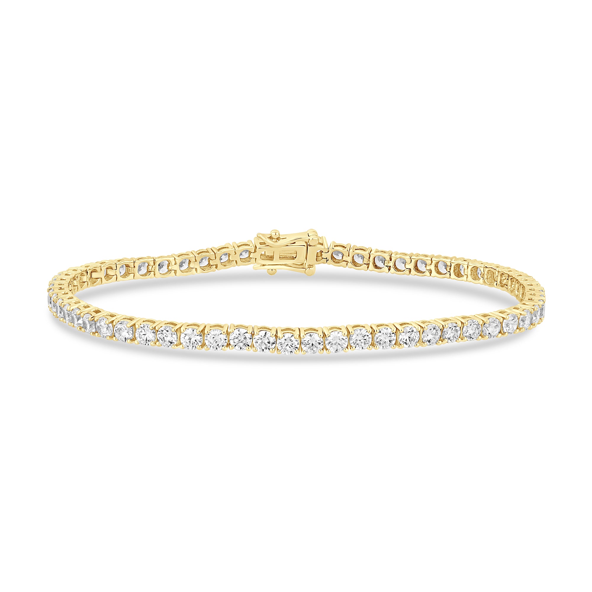 14K Yellow Gold 5CTW. Lab-Grown Diamond Tennis Bracelet