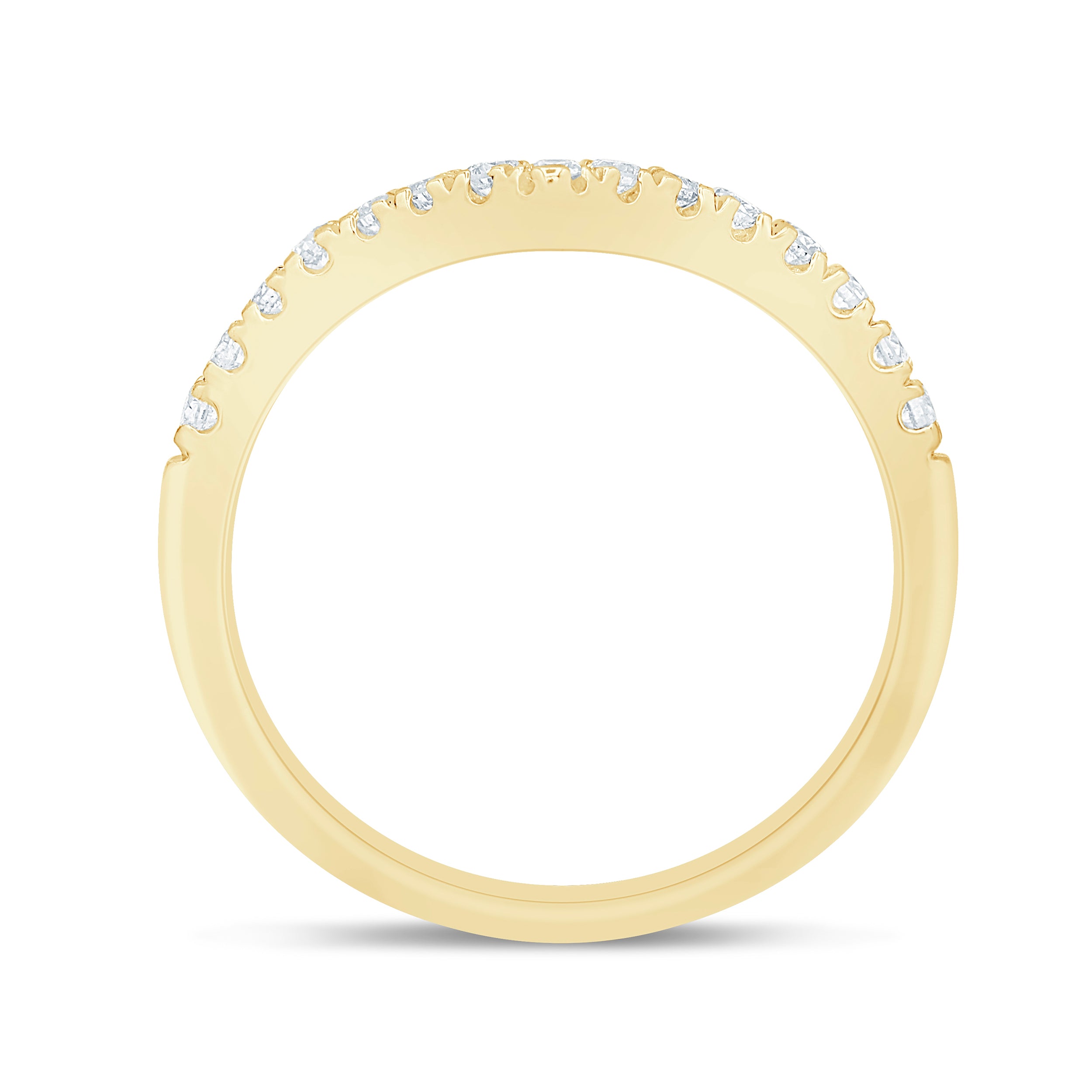 14K Yellow Gold 0.25CTW. Natural Diamond V-Shaped Wedding Band