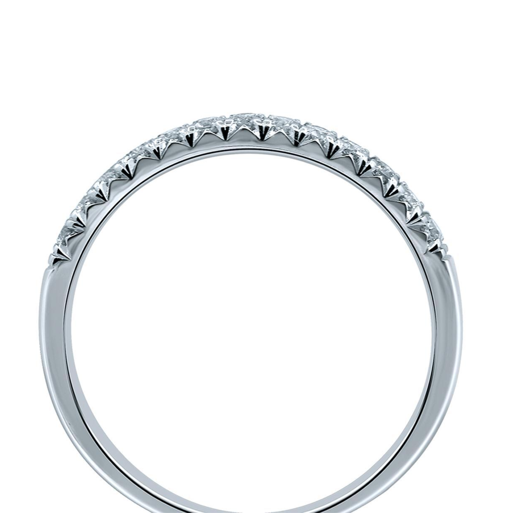 14K White Gold 0.25CTW. Lab-Grown Diamond French Pavé Set Band