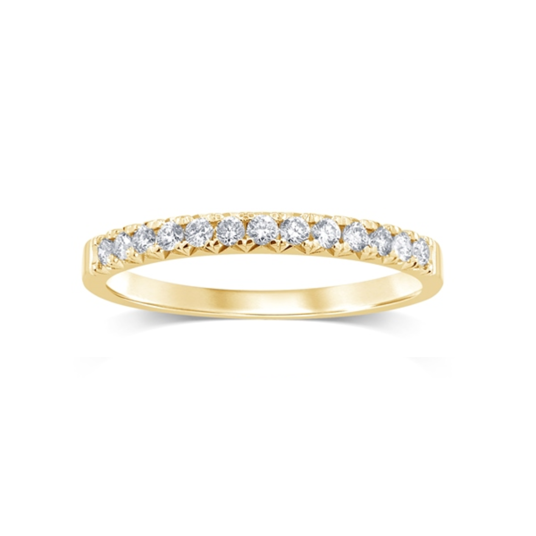 14K Yellow Gold 0.25CTW. Lab-Grown Diamond French Pavé Set Band