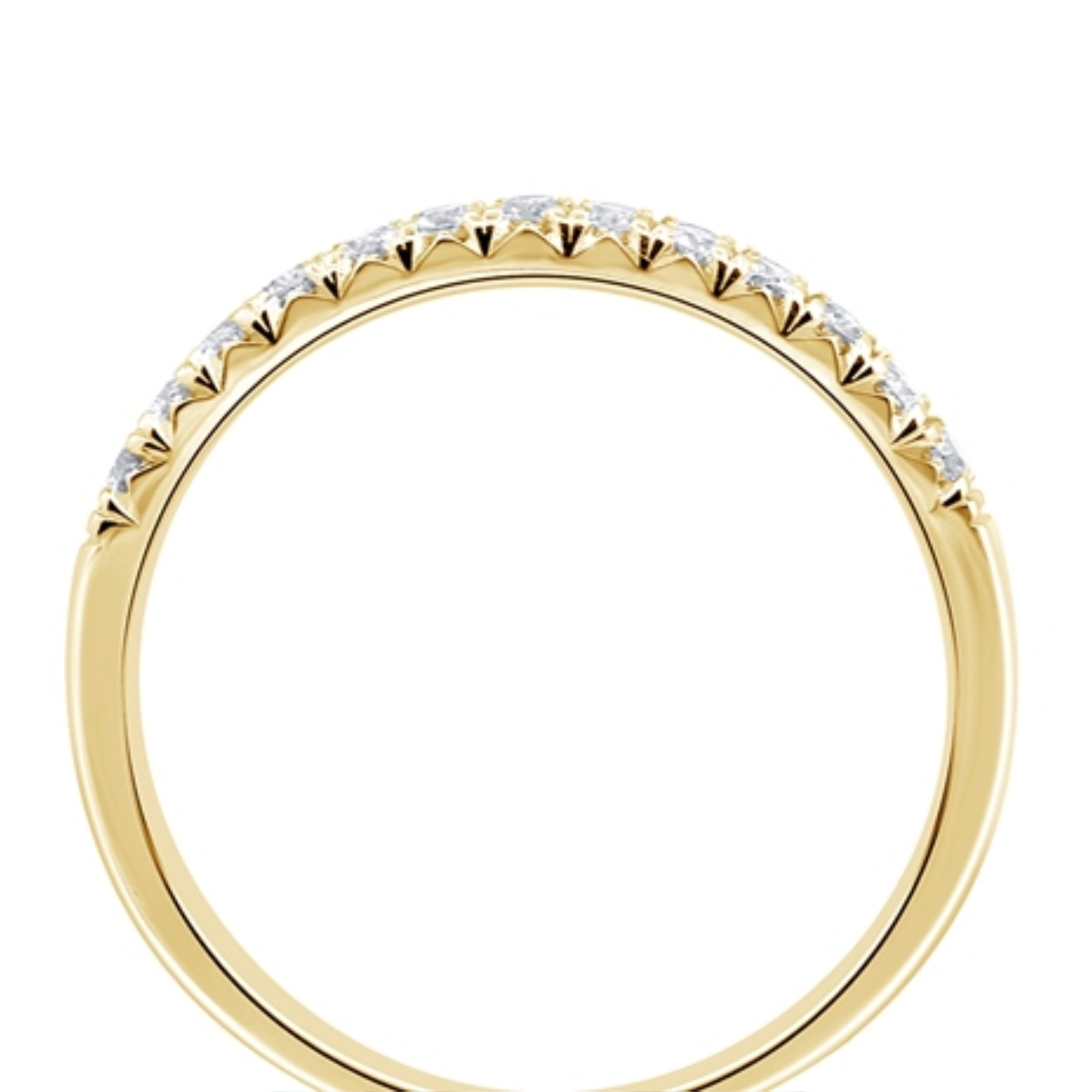 14K Yellow Gold 0.25CTW. Lab-Grown Diamond French Pavé Set Band