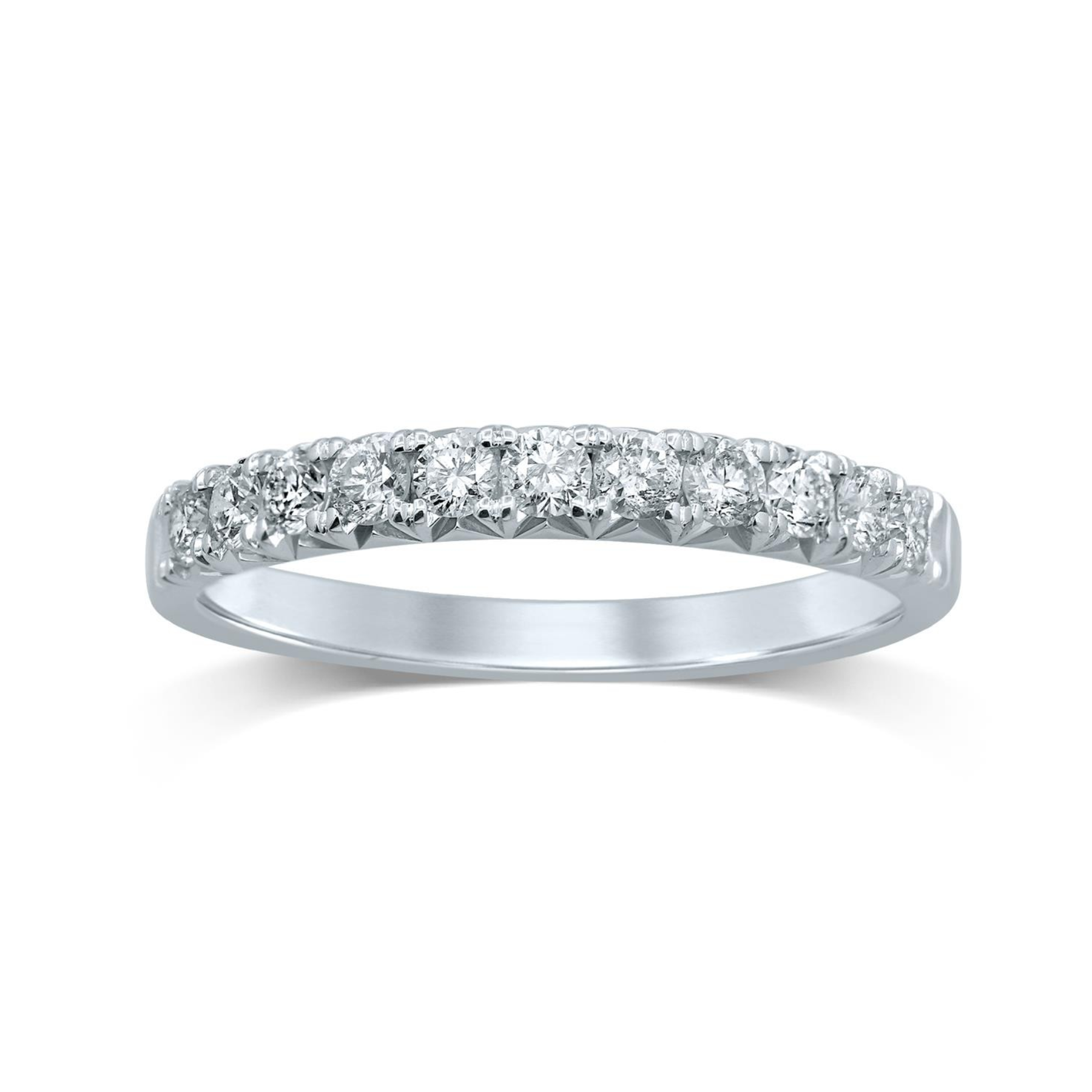 14K White Gold 0.5CTW. Lab-Grown Diamond French Pavé Set Band