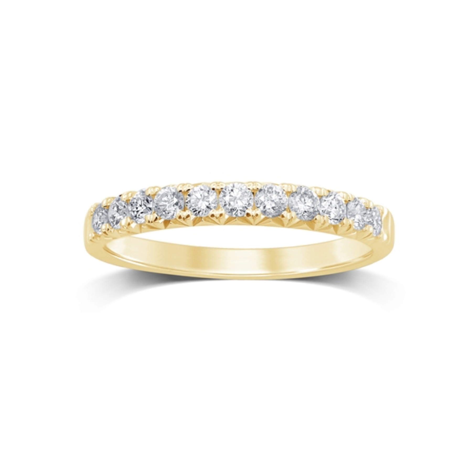 14K Yellow Gold 0.5CTW. Lab-Grown Diamond French Pavé Set Band