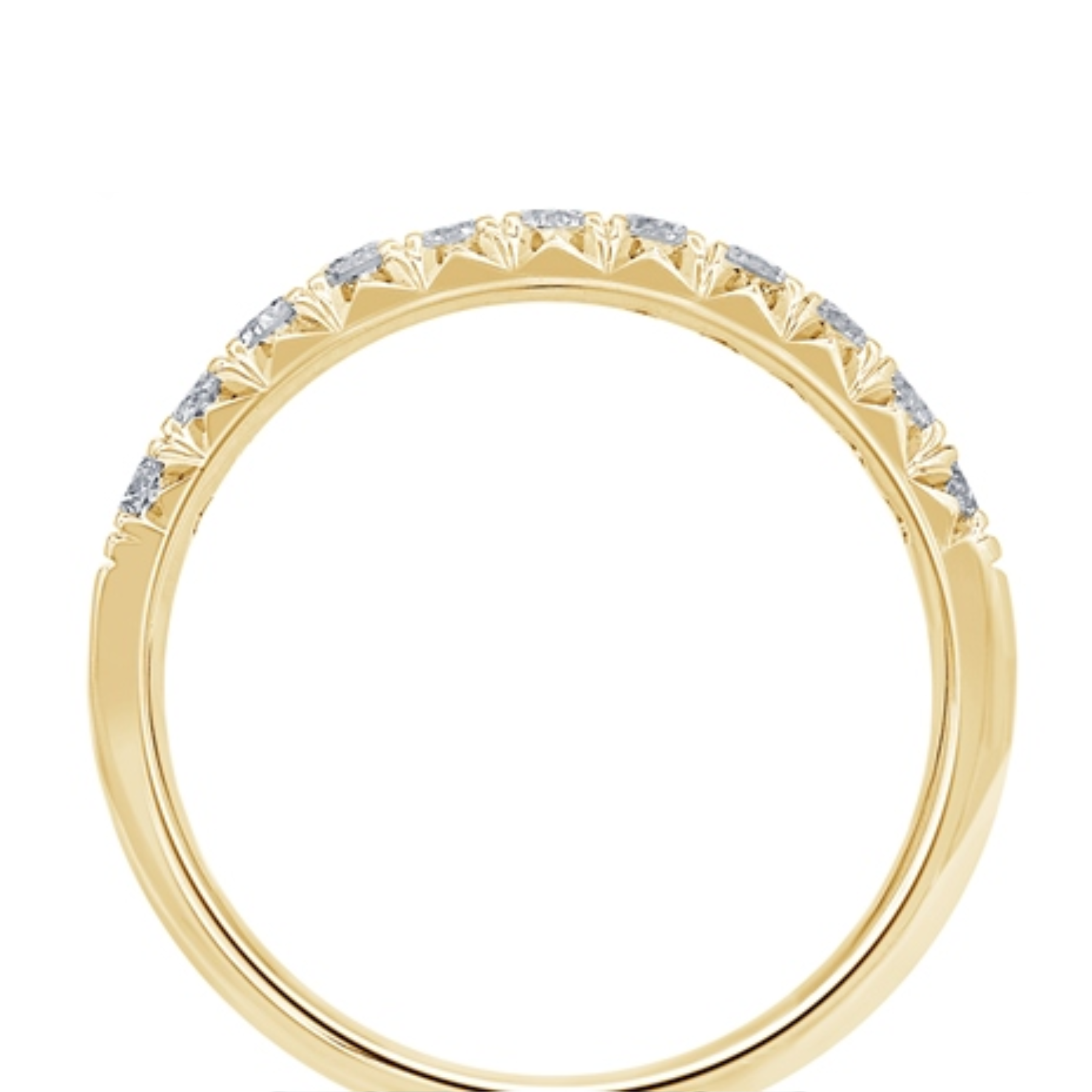 14K Yellow Gold 0.5CTW. Lab-Grown Diamond French Pavé Set Band