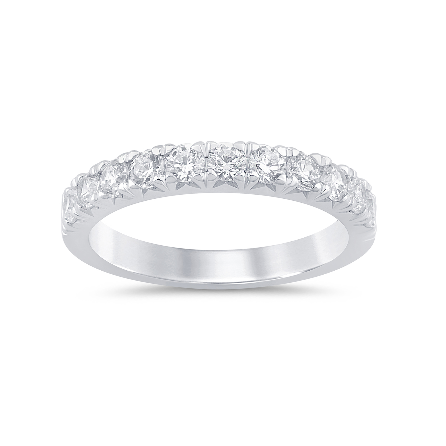 14K White Gold 0.75CTW. Lab-Grown Diamond French Pavé Set Band