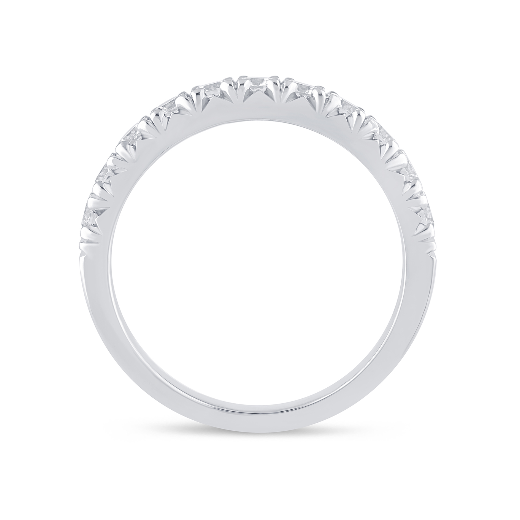 14K White Gold 0.75CTW. Lab-Grown Diamond French Pavé Set Band