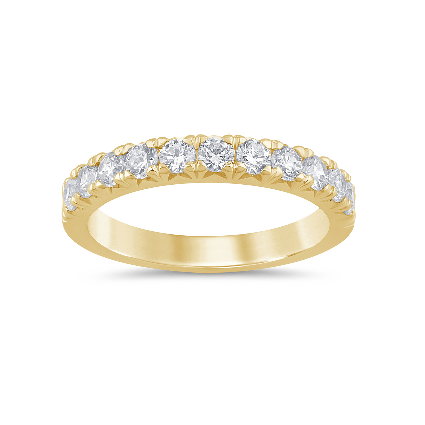 14K Yellow Gold 0.75CTW. Lab-Grown Diamond French Pavé Set Band