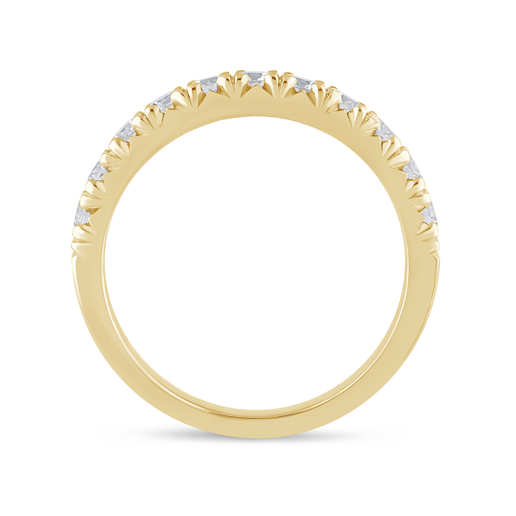 14K Yellow Gold 0.75CTW. Lab-Grown Diamond French Pavé Set Band