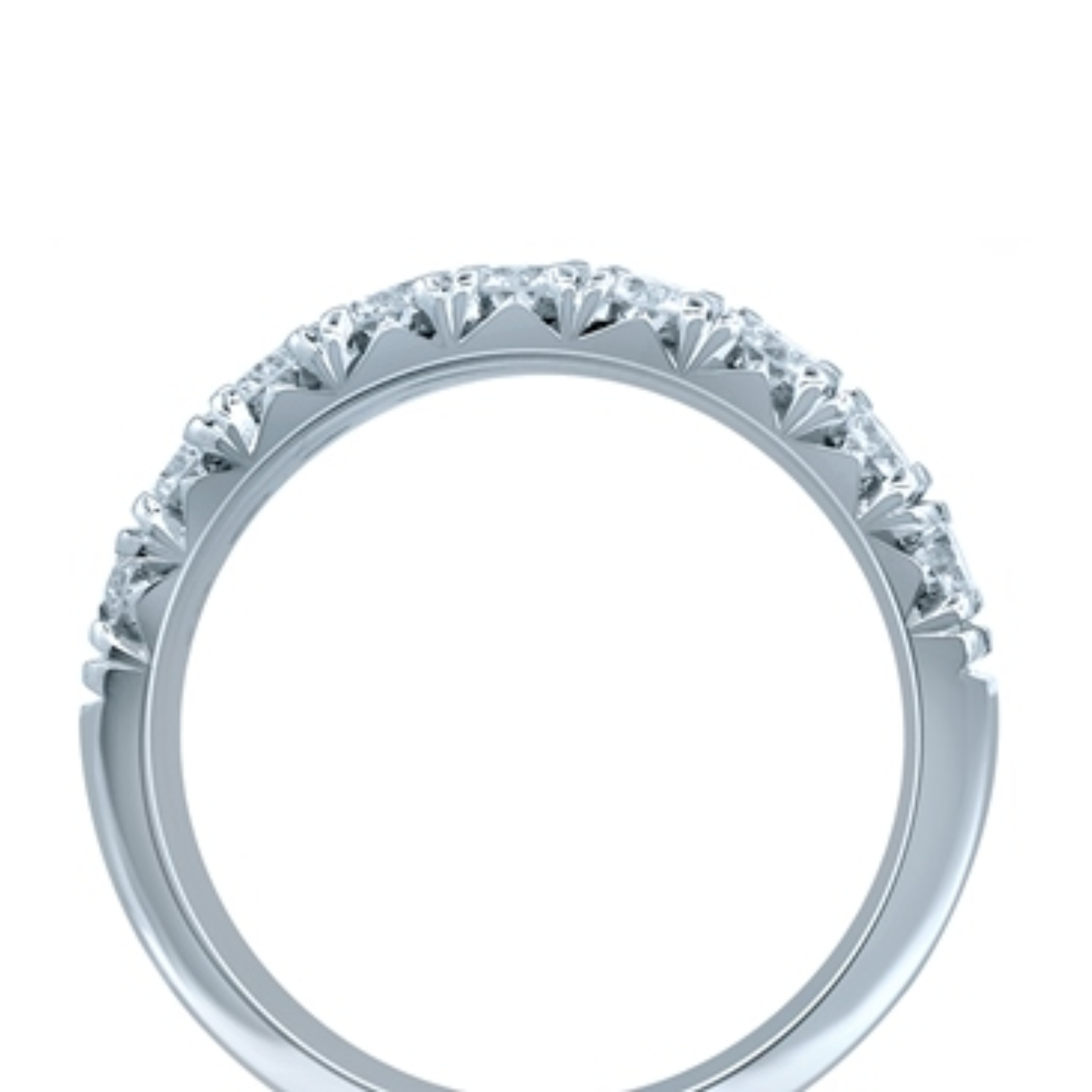 14K White Gold 1CTW. Lab-Grown Diamond French Pavé Band