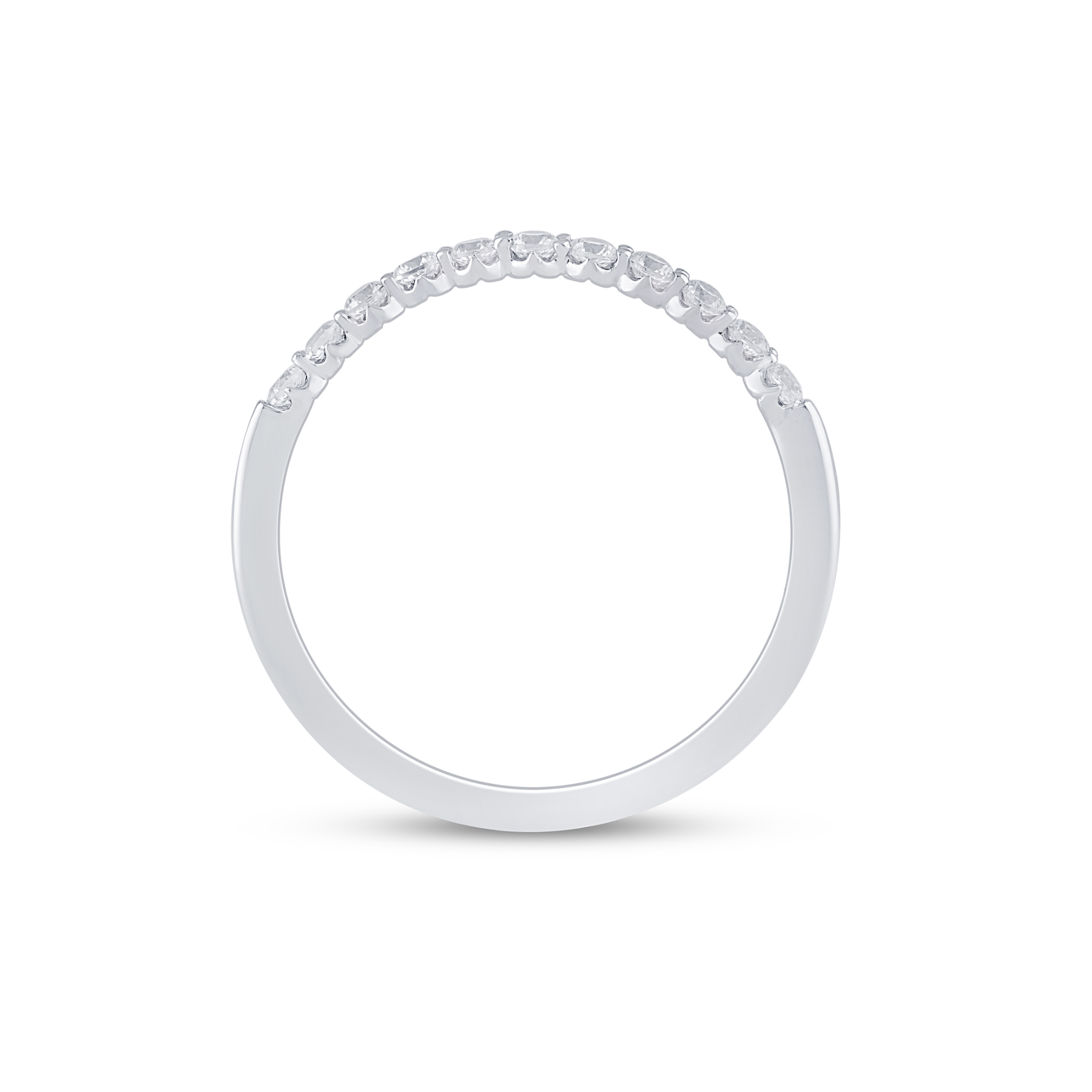 14K White Gold 0.25CTW. Lab-Grown Diamond Crown Set Band