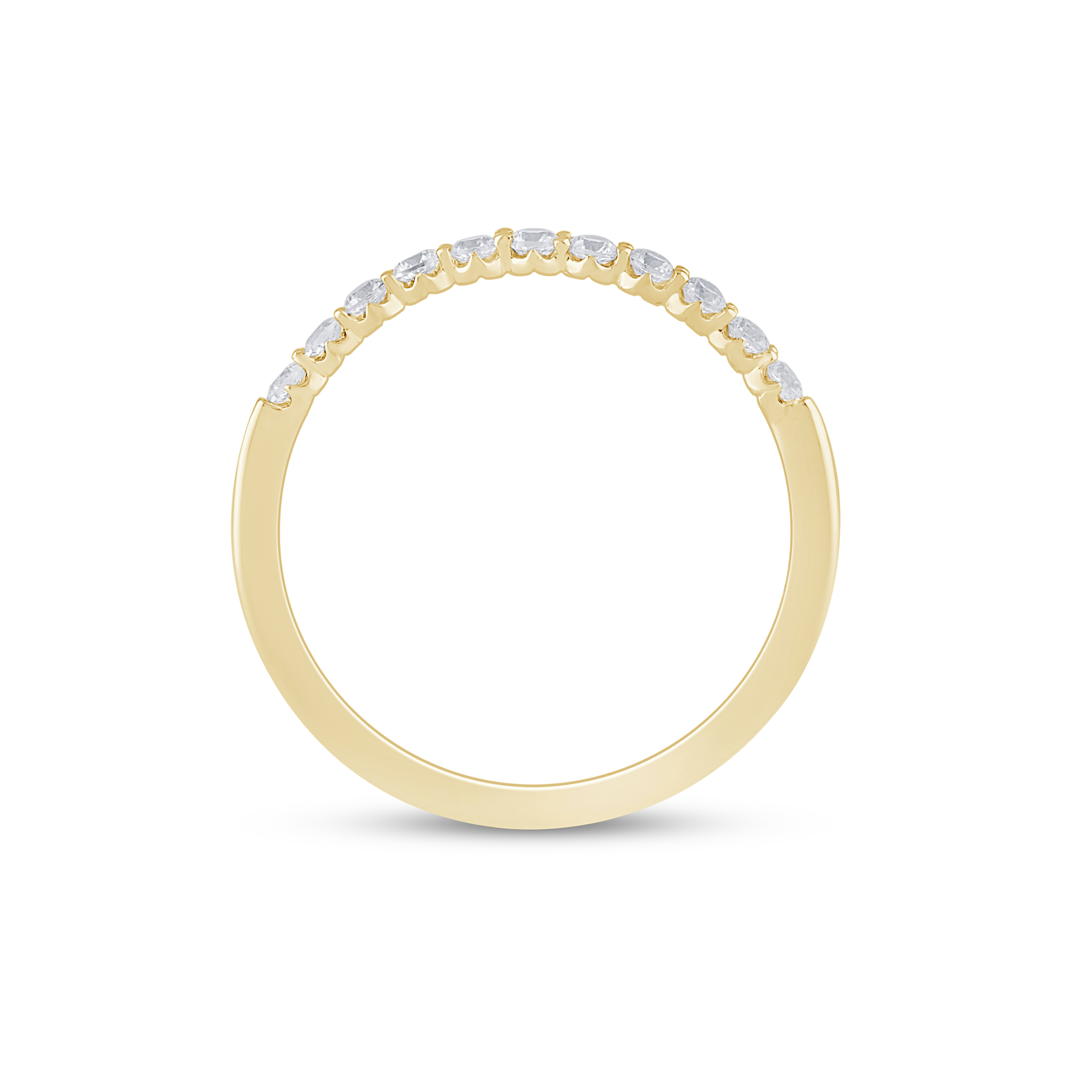 14K Yellow Gold 0.25CTW. Lab-Grown Diamond Crown Set Band