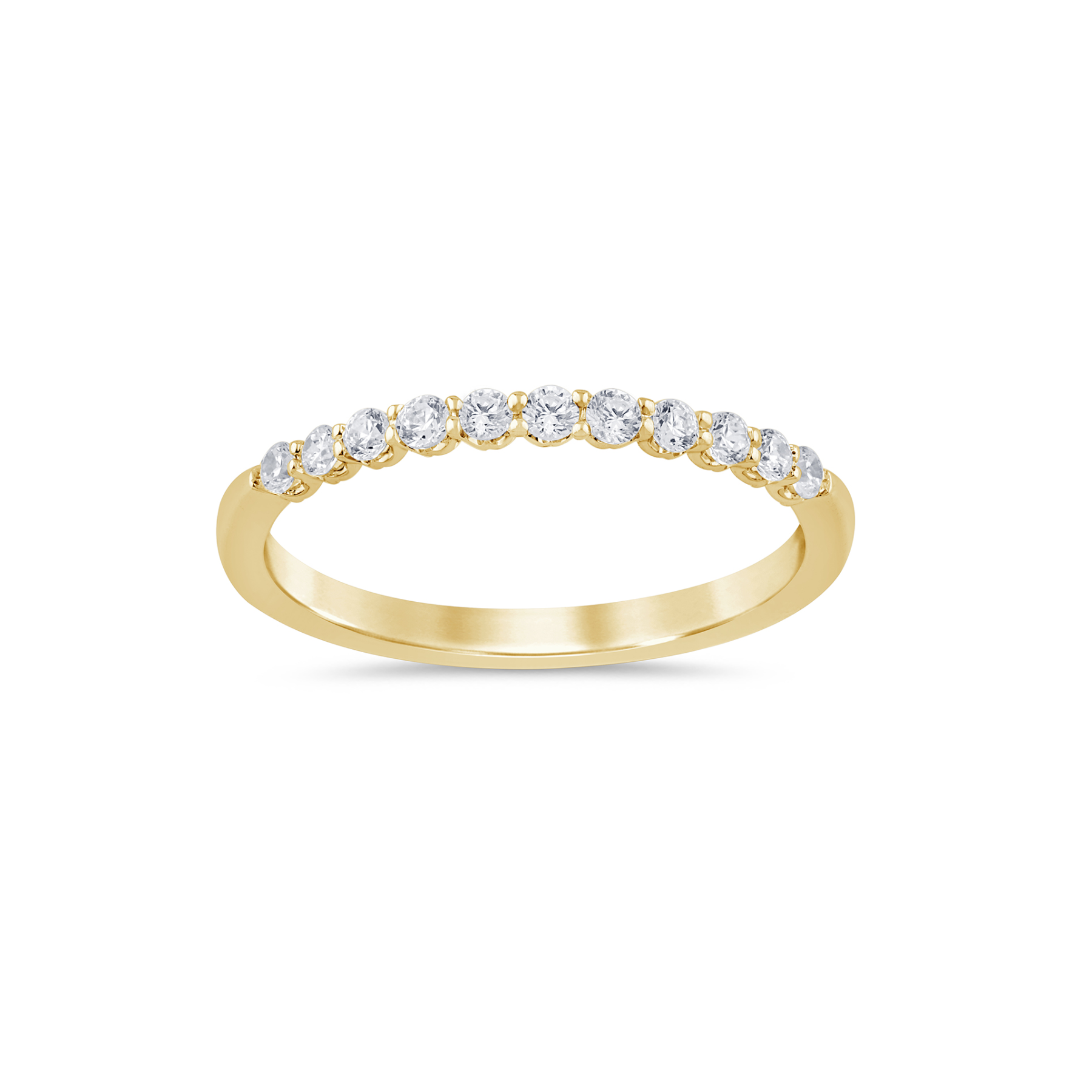 14K Yellow Gold 0.25CTW. Lab-Grown Diamond Crown Set Band