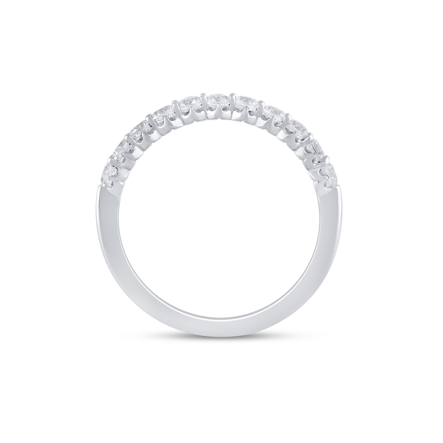 14K White Gold 0.5CTW. Lab-Grown Diamond Crown Set Band