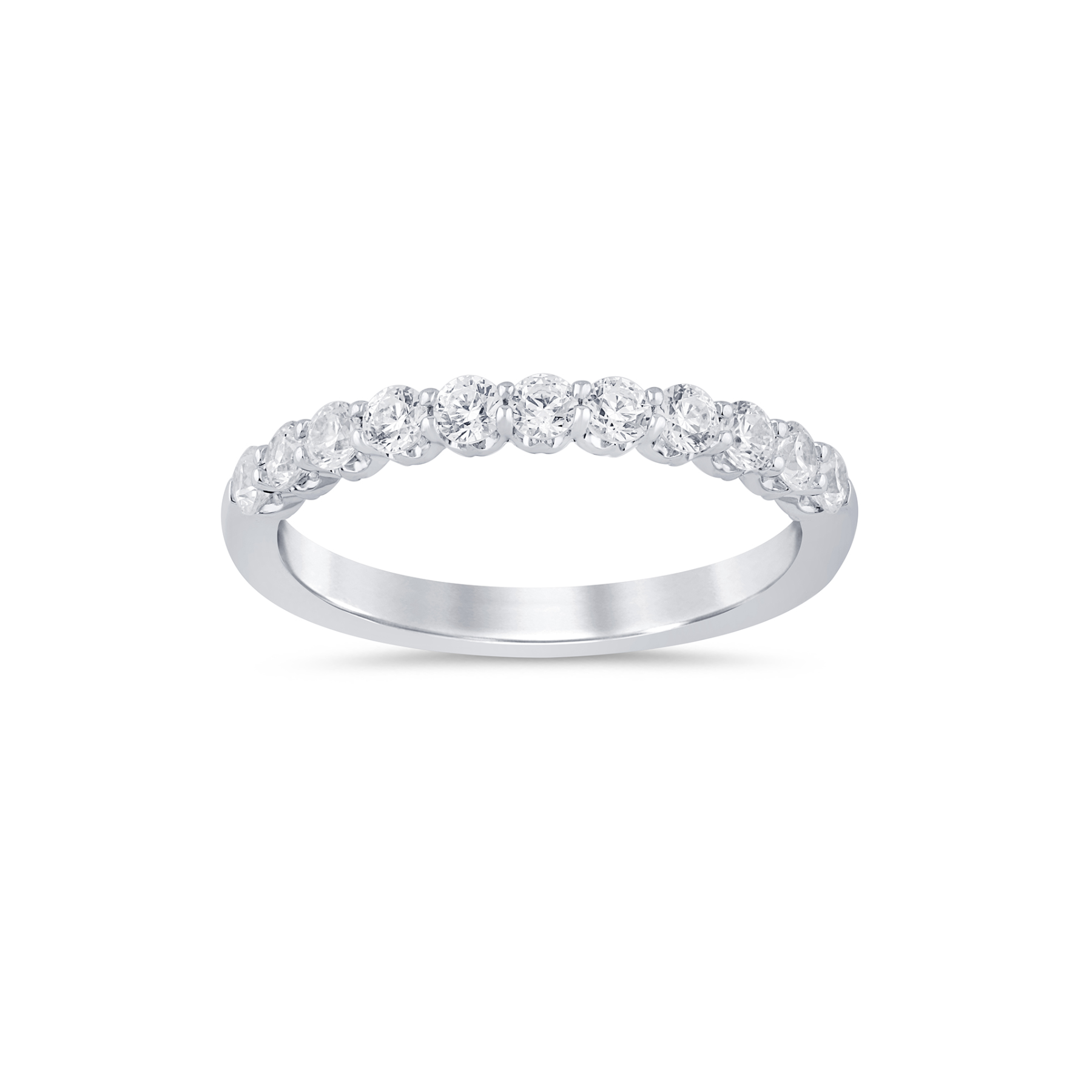 14K White Gold 0.5CTW. Lab-Grown Diamond Crown Set Band