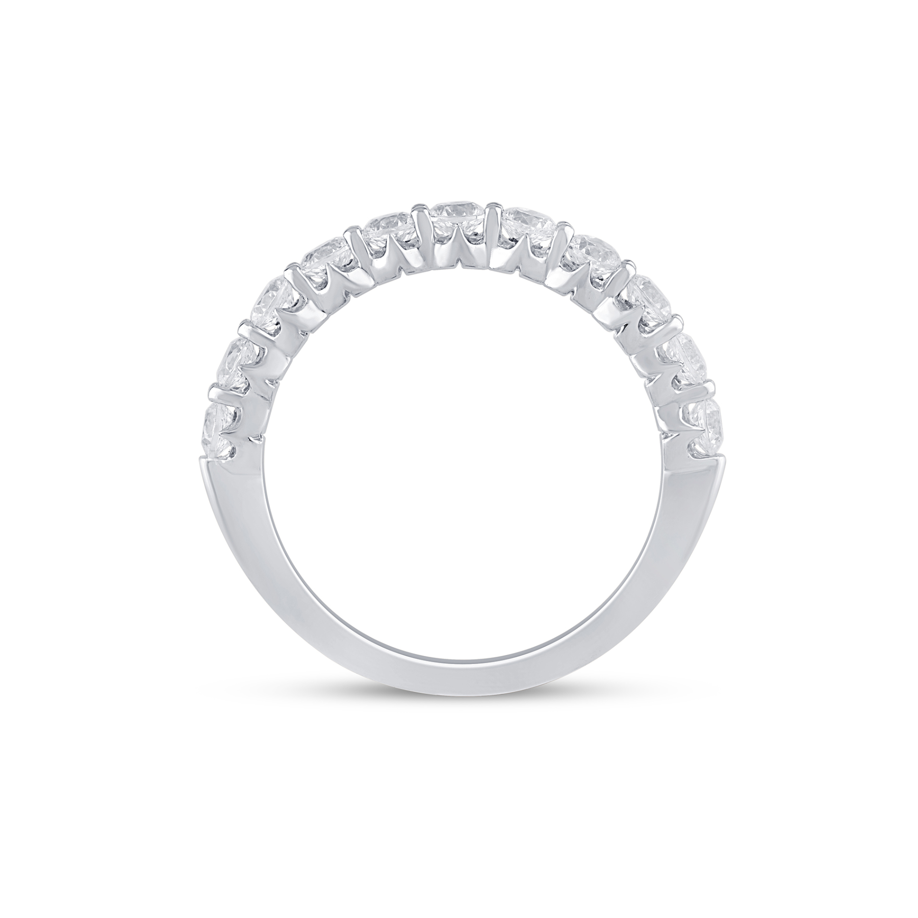 14K White Gold 0.75CTW. Lab-Grown Diamond Crown Set Band