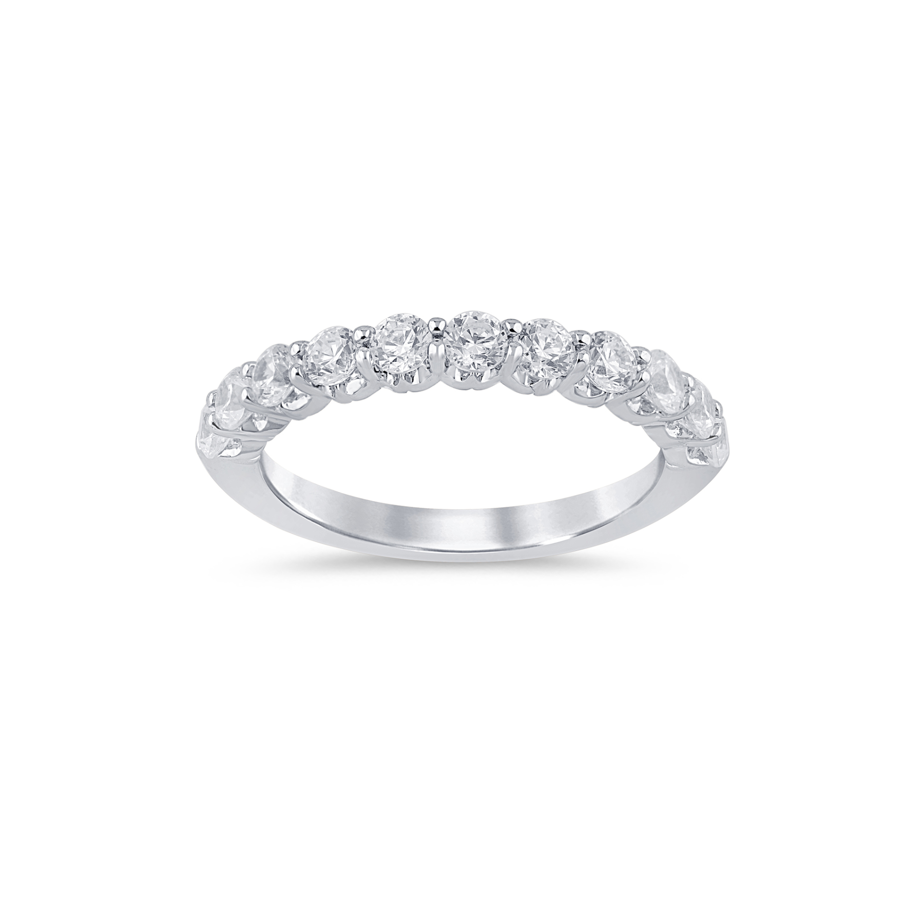 14K White Gold 0.75CTW. Lab-Grown Diamond Crown Set Band