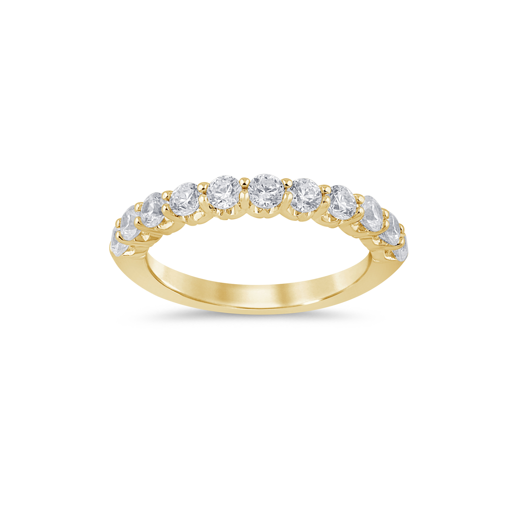 14K Yellow Gold 0.75CTW. Lab-Grown Diamond Crown Set Band
