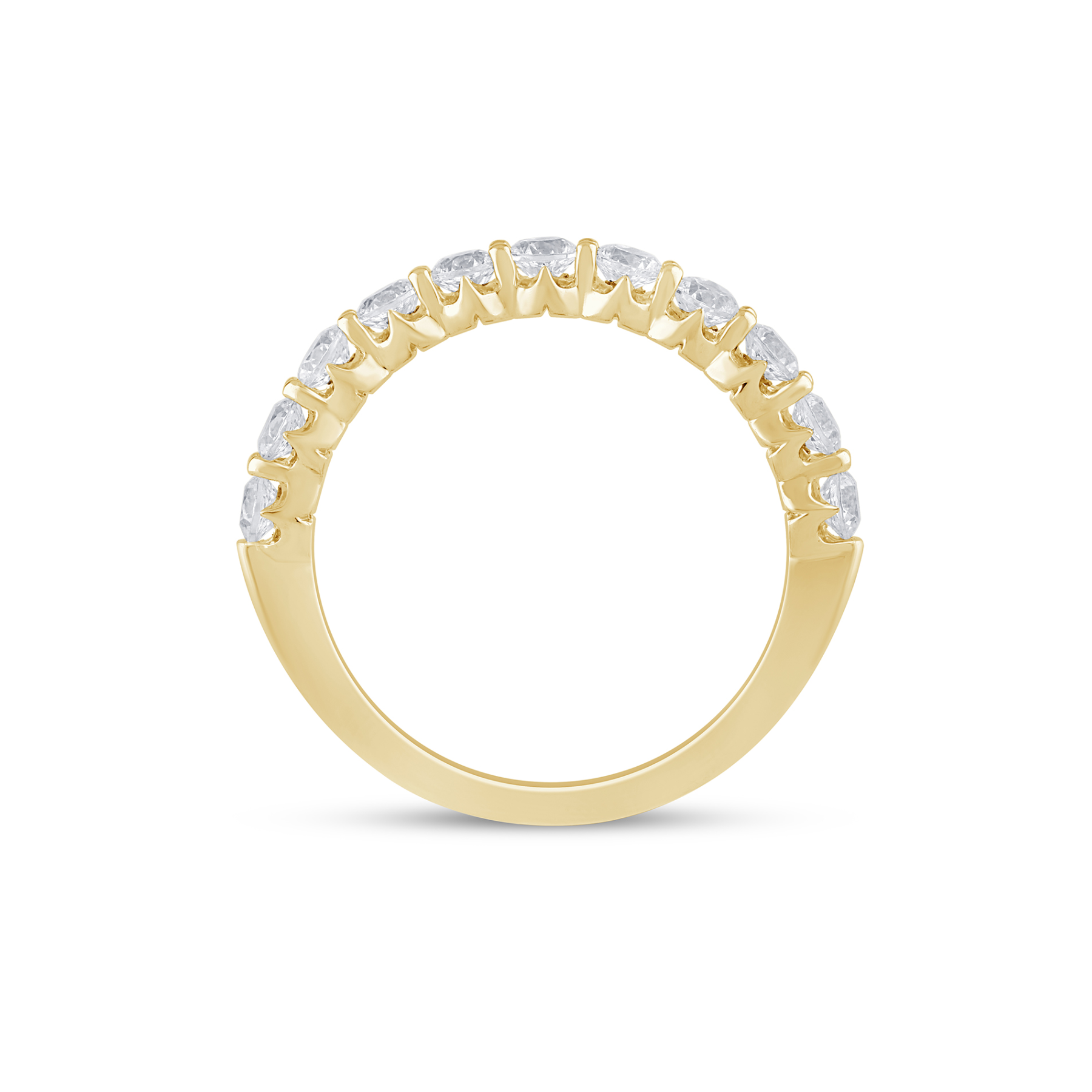 14K Yellow Gold 0.75CTW. Lab-Grown Diamond Crown Set Band