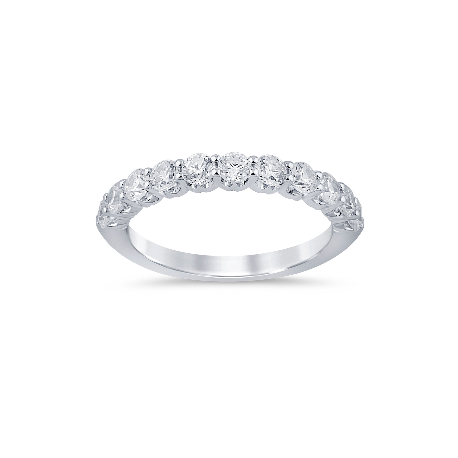 14K White Gold 1CTW. Lab-Grown Diamond Crown Set Band