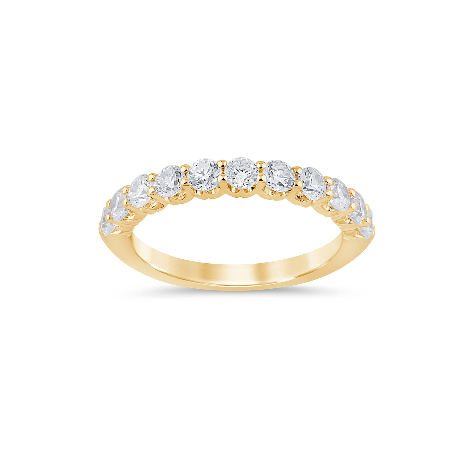 14K Yellow Gold 1CTW. Lab-Grown Diamond Crown Set Band