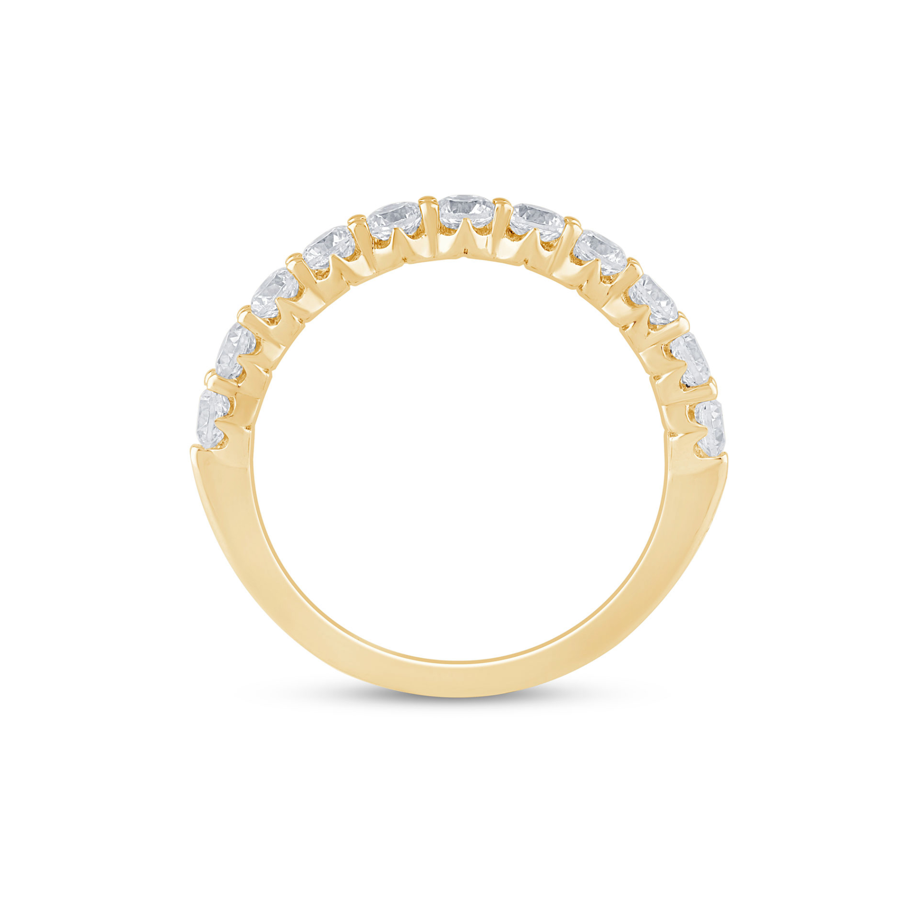 14K Yellow Gold 1CTW. Lab-Grown Diamond Crown Set Band
