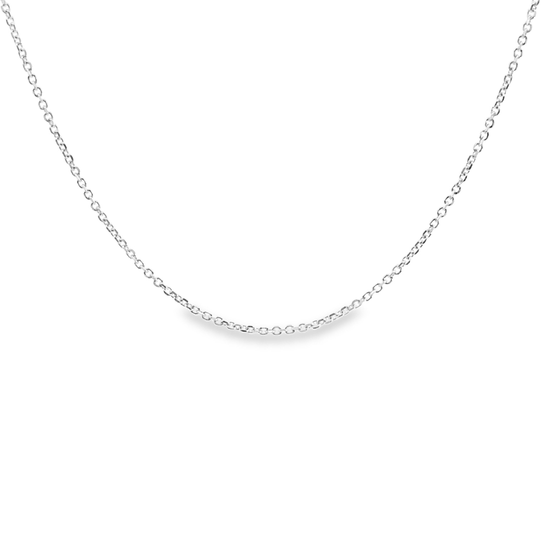 10K White Gold 1MM 16-18" Diamond-Cut Cable Chain