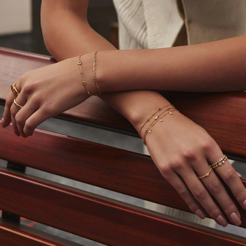 Model View Ania Haie Gold Multi Rhombus Station Bracelet
